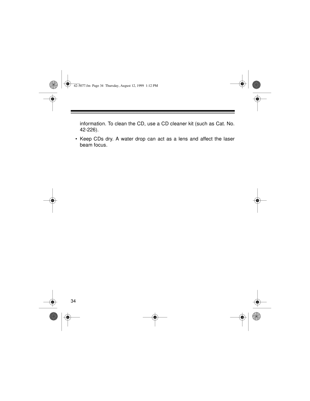 Optimus CD-3720 owner manual Fm Page 34 Thursday, August 12, 1999 112 PM 