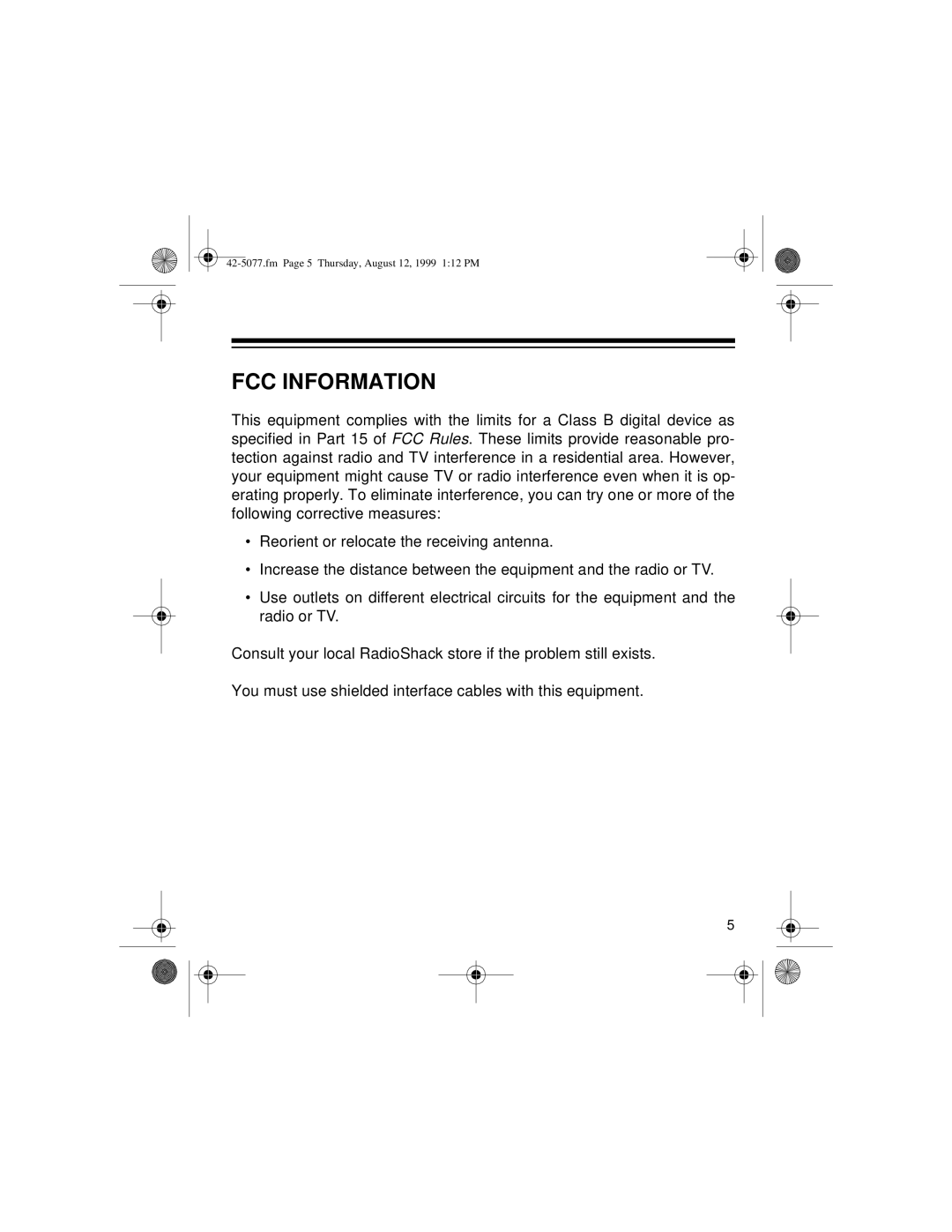 Optimus CD-3720 owner manual FCC Information 