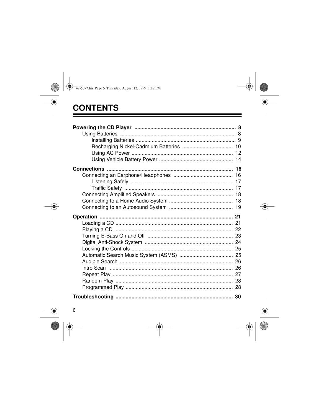 Optimus CD-3720 owner manual Contents 