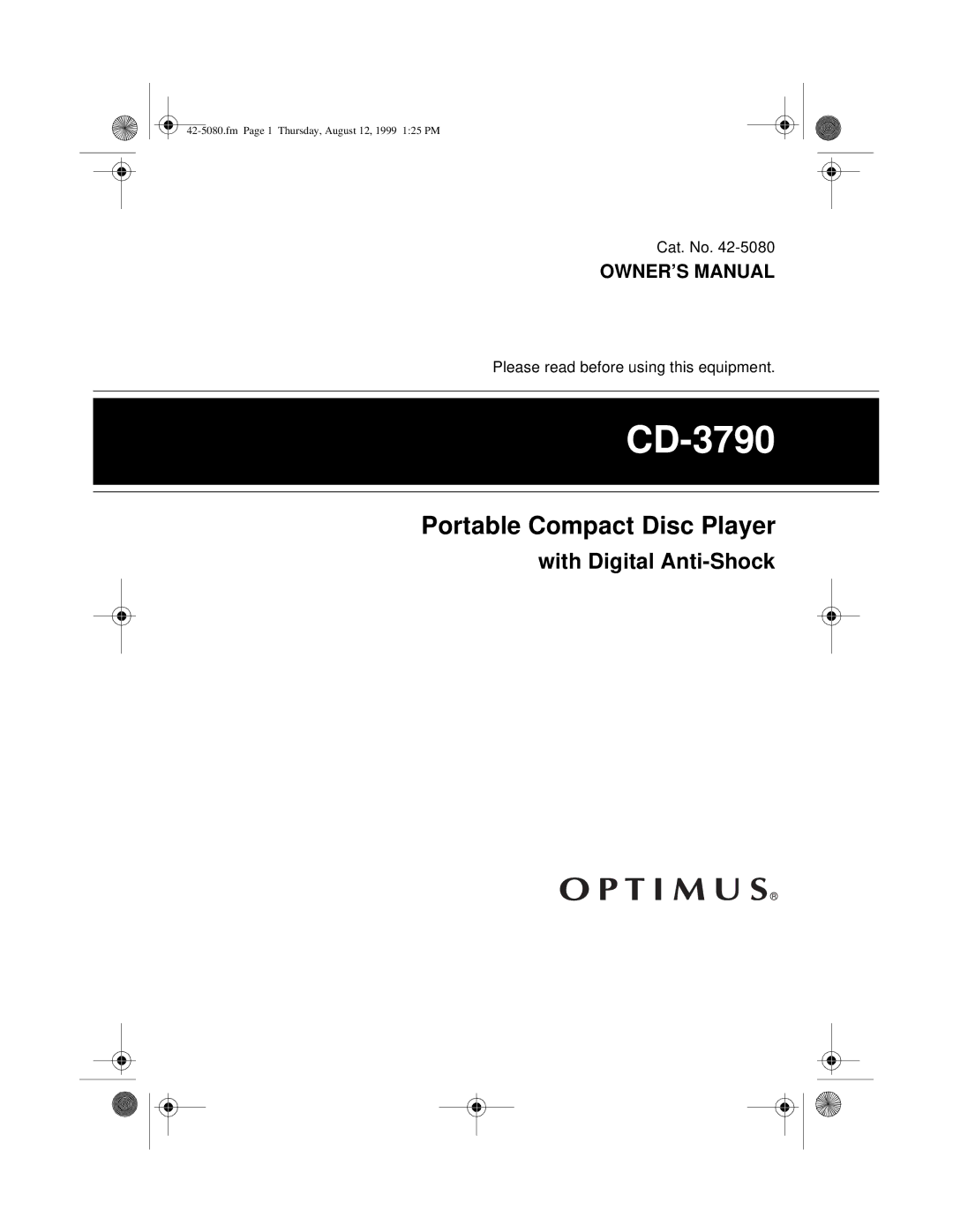 Optimus CD-3790 owner manual 