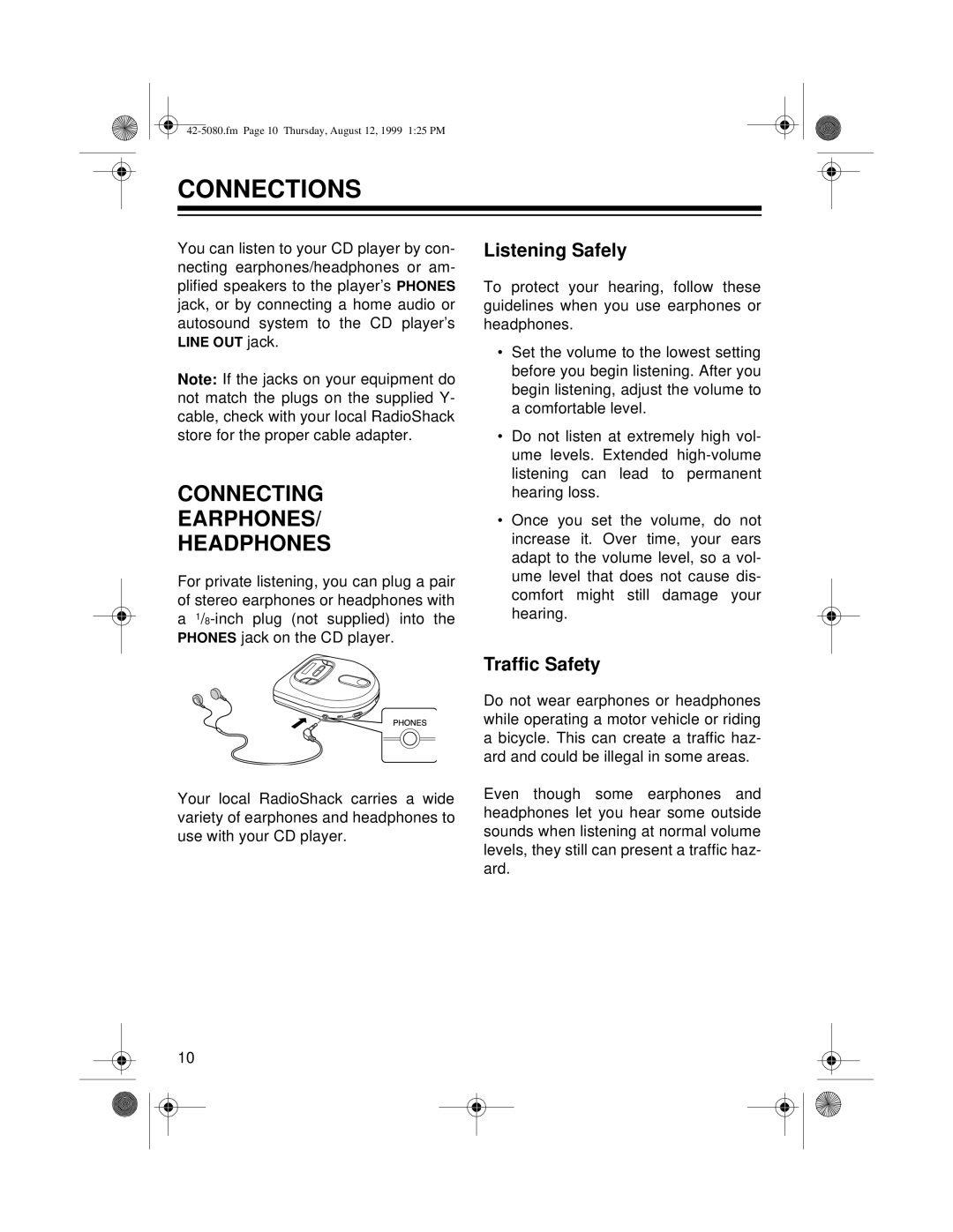 Optimus CD-3790 owner manual Connections, Connecting Earphones Headphones 