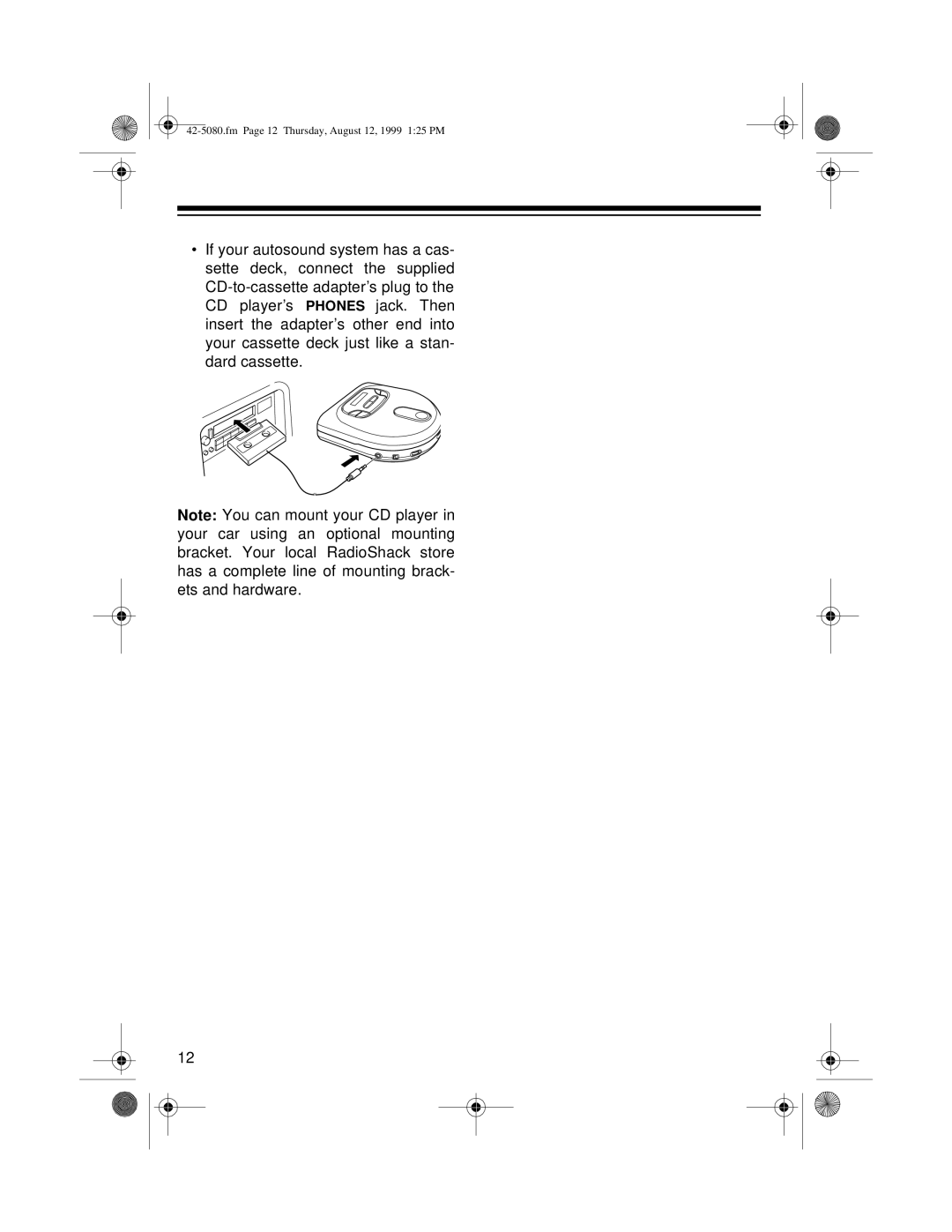 Optimus CD-3790 owner manual Fm Page 12 Thursday, August 12, 1999 125 PM 