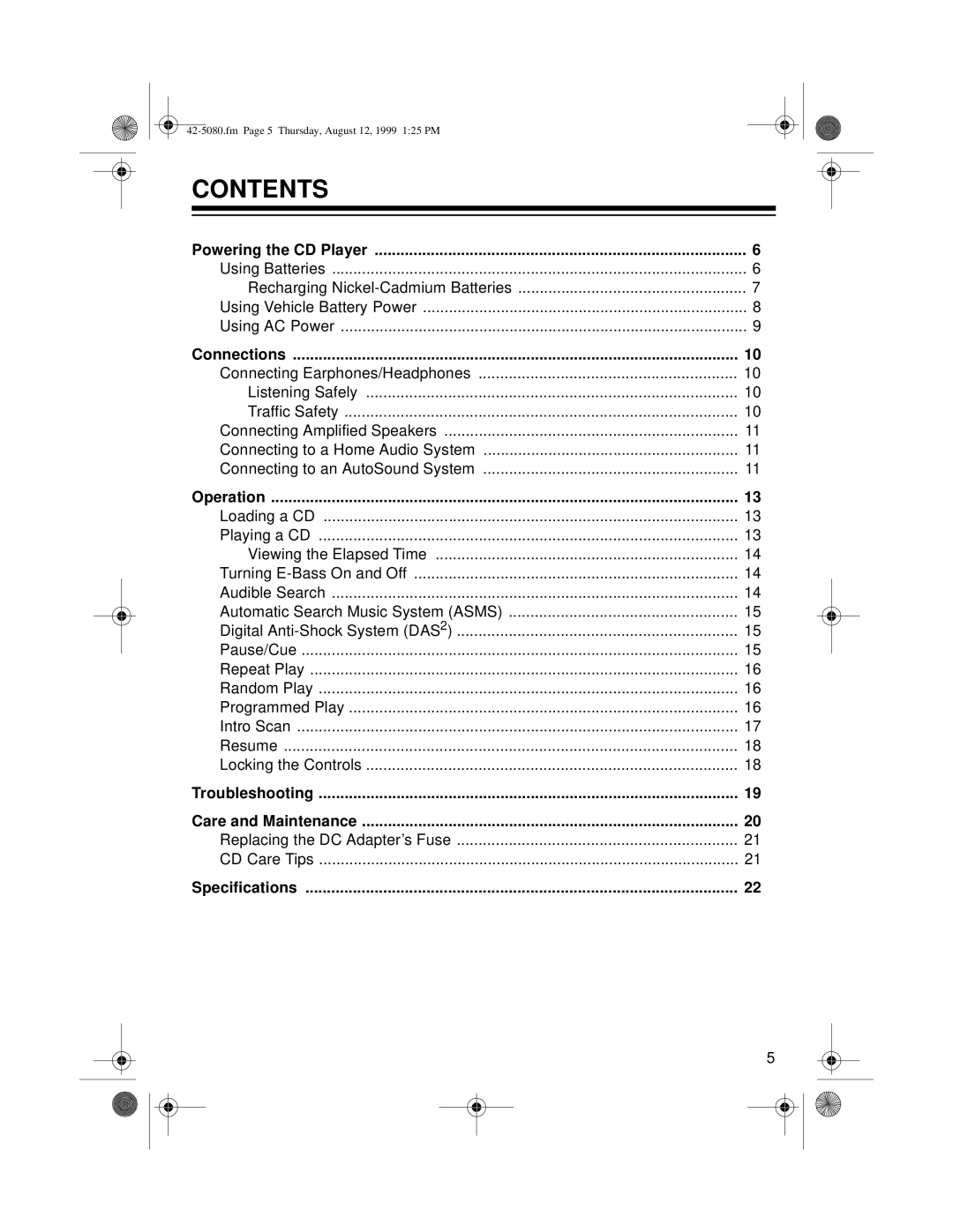 Optimus CD-3790 owner manual Contents 