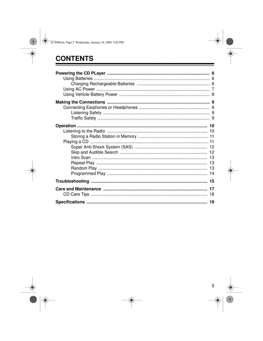 Optimus CD-3840 owner manual Contents 