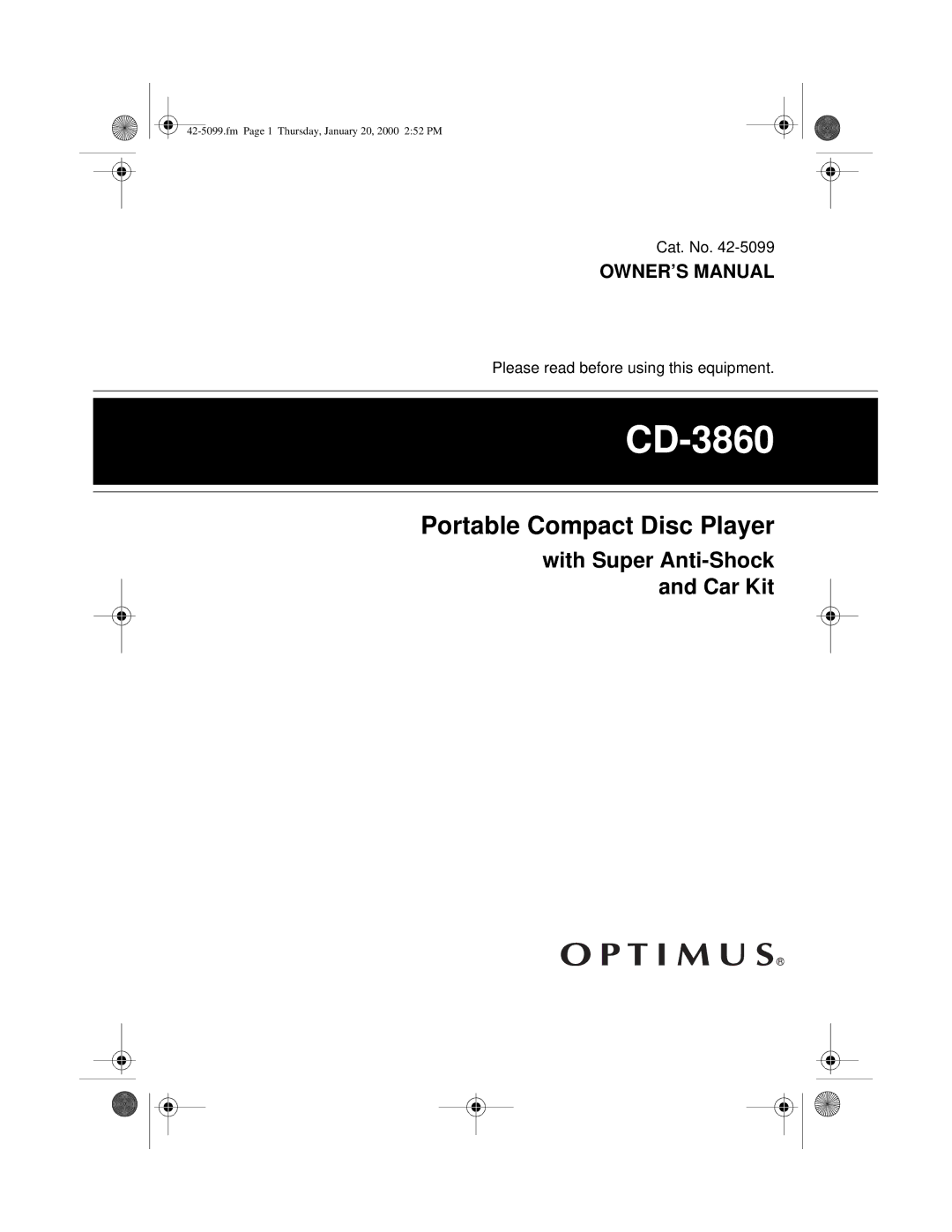 Optimus CD-3860 owner manual 