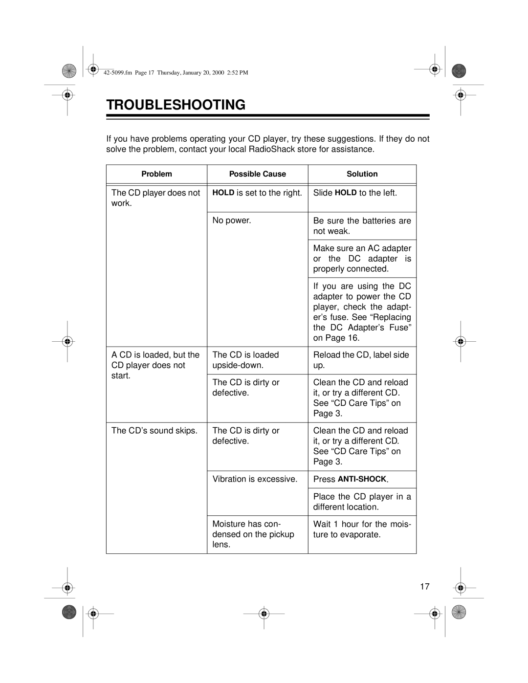 Optimus CD-3860 owner manual Troubleshooting 