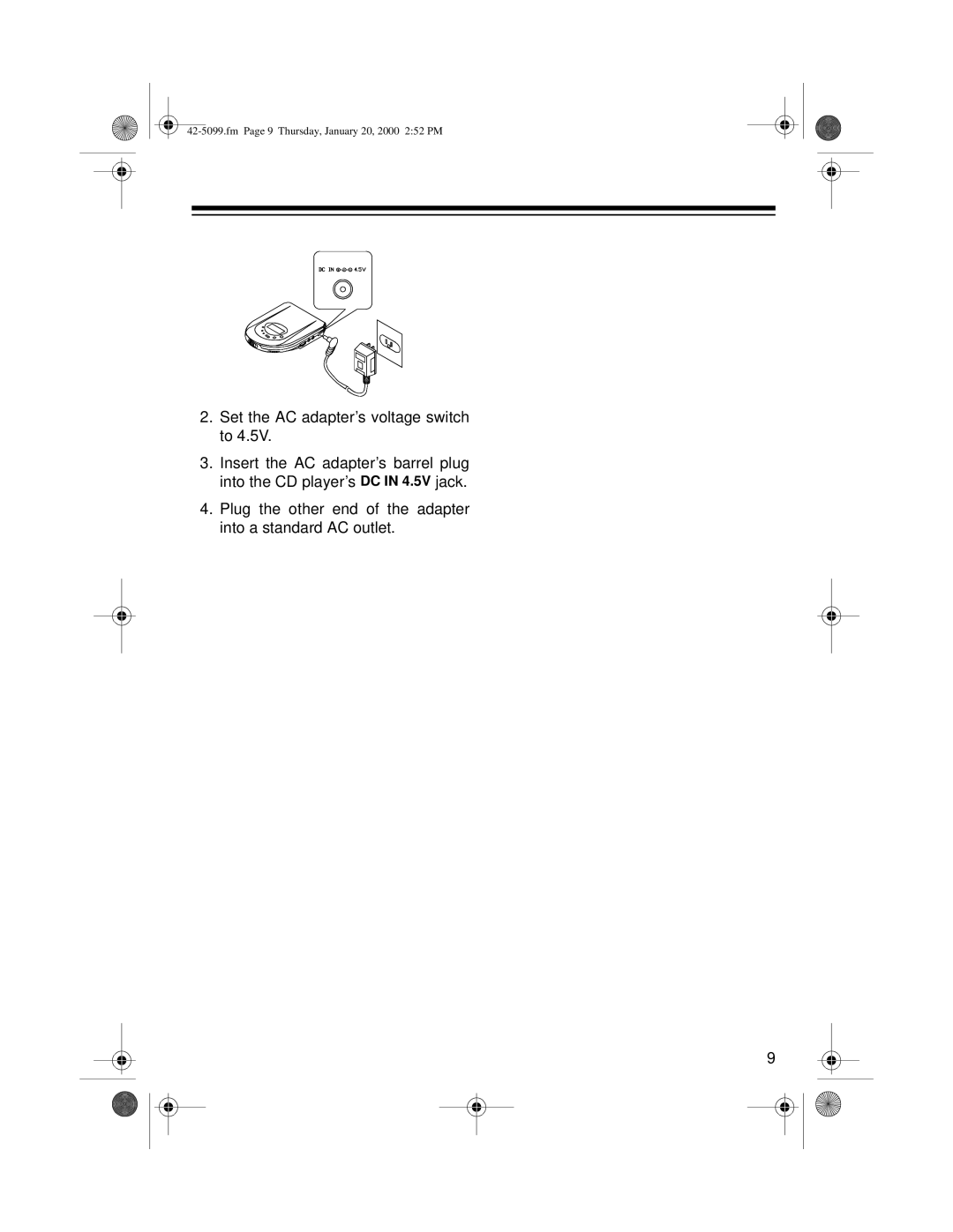 Optimus CD-3860 owner manual Fm Page 9 Thursday, January 20, 2000 252 PM 