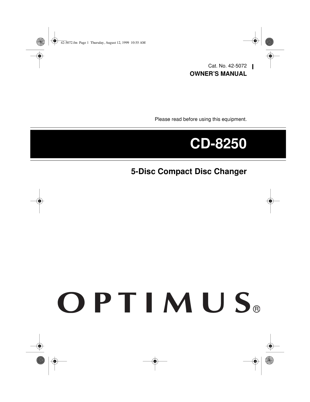 Optimus CD-8250 owner manual 