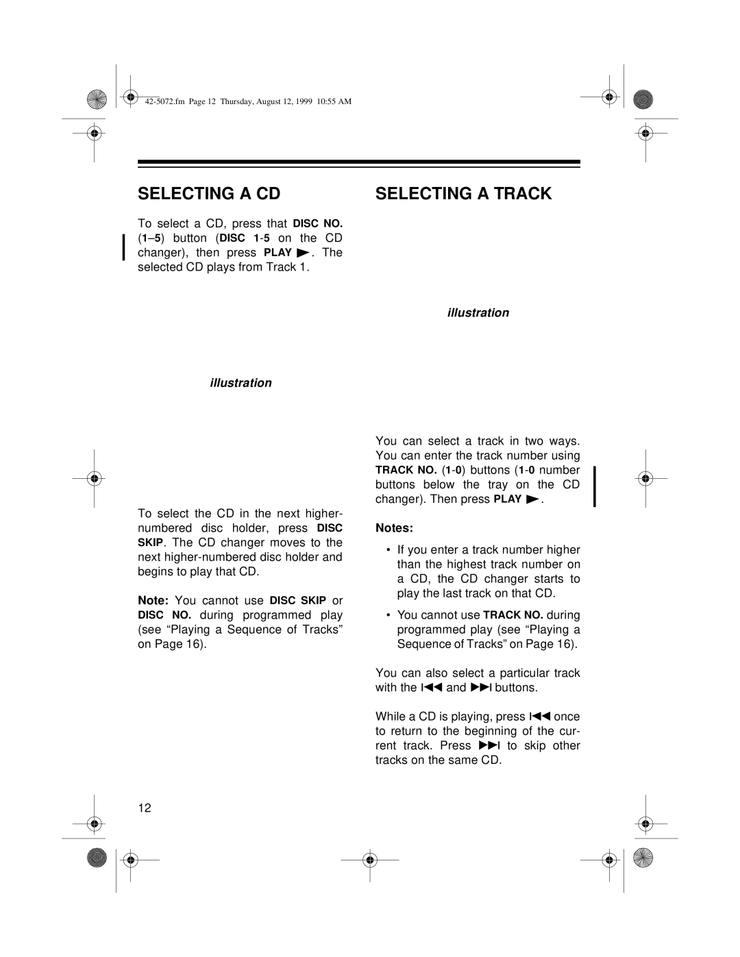 Optimus CD-8250 owner manual Selecting a CD, Selecting a Track 