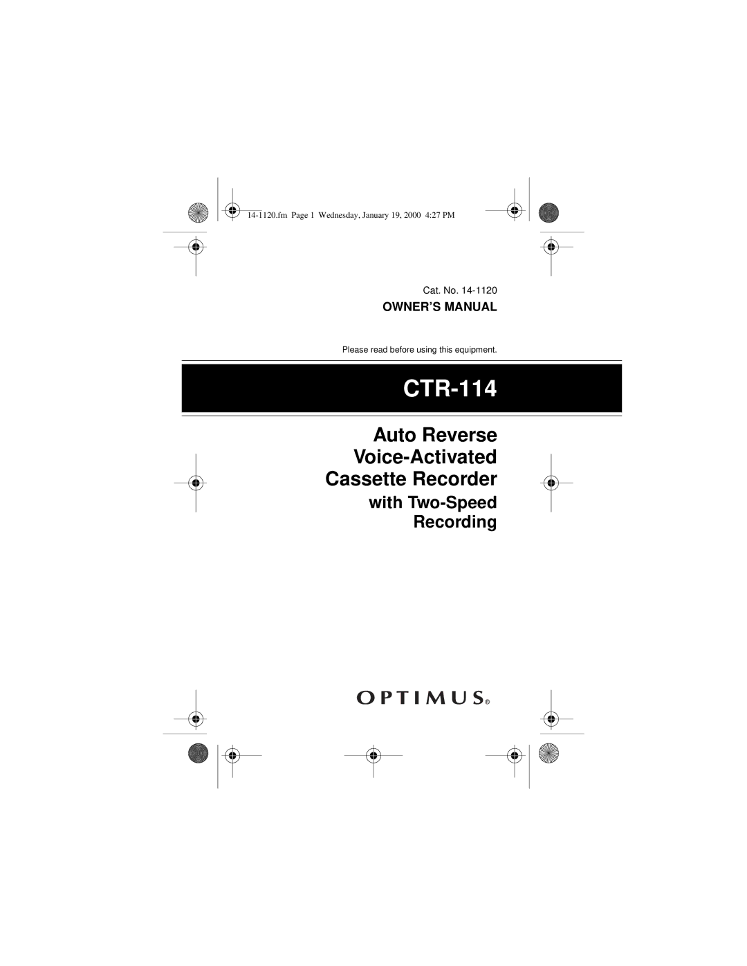 Optimus CTR-114 owner manual 