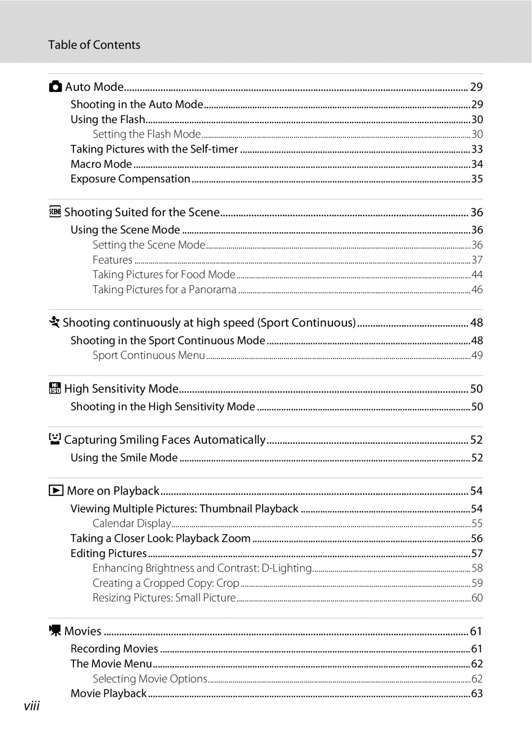 Optimus L100 user manual Viii, Table of Contents 