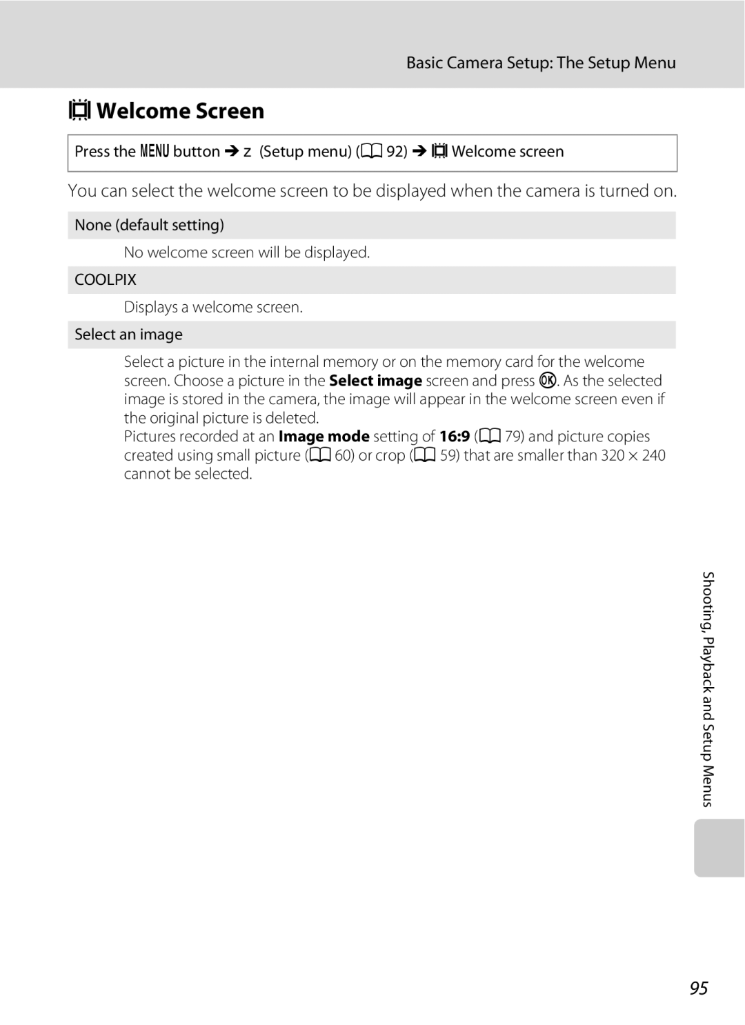 Optimus L100 user manual CWelcome Screen, Press the dbutton M zSetup menu a 92 Mc Welcome screen 