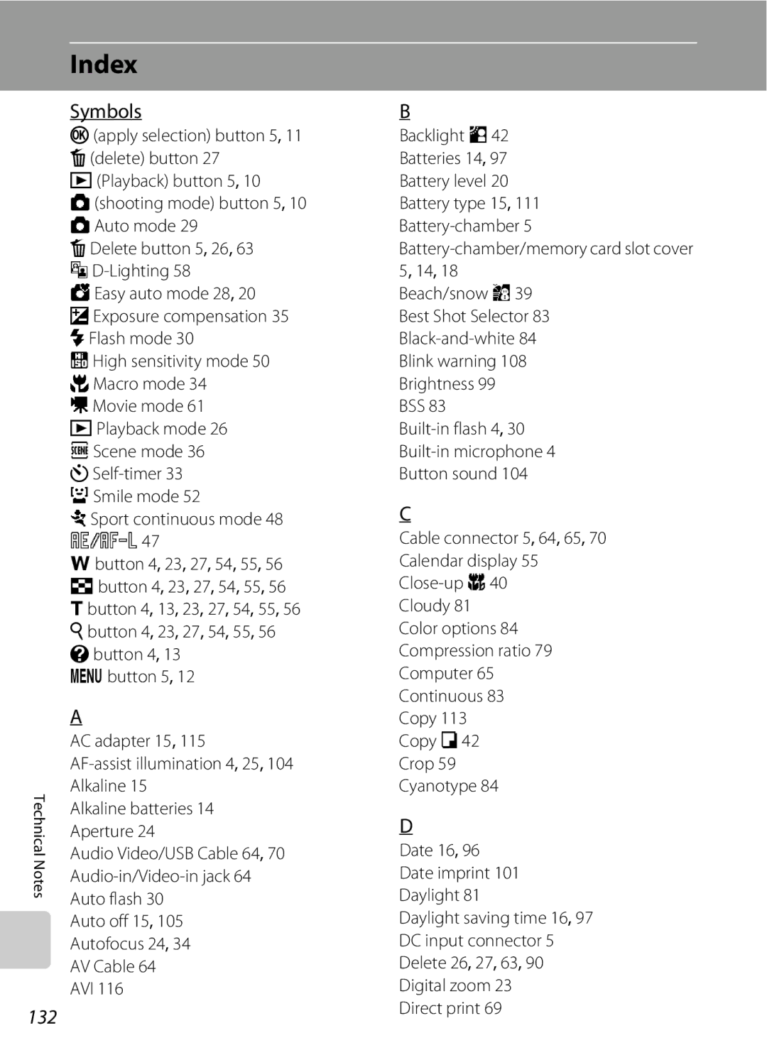 Optimus L100 user manual Index, Symbols, 132 