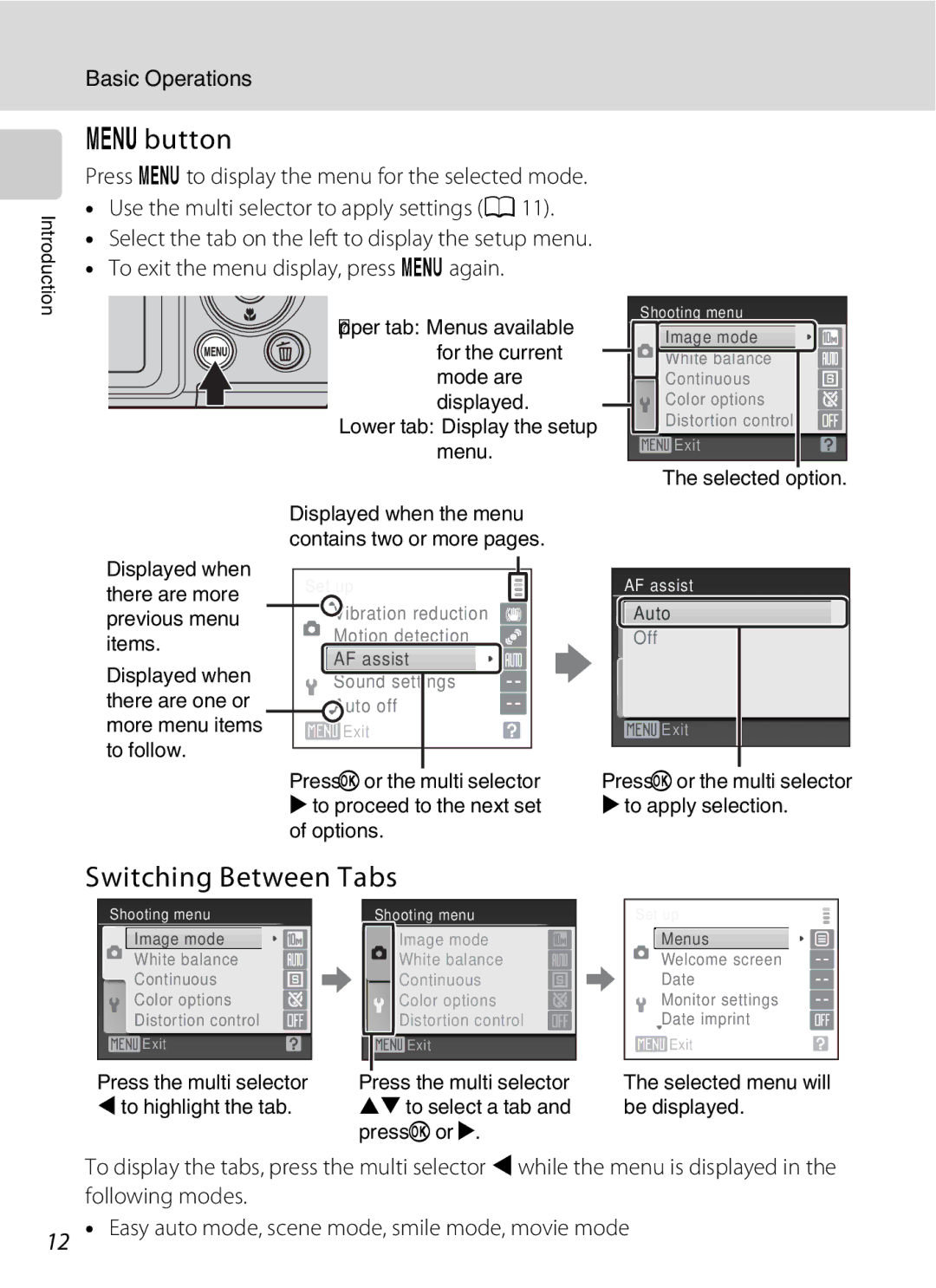 Optimus L100 user manual Button, Switching Between Tabs 