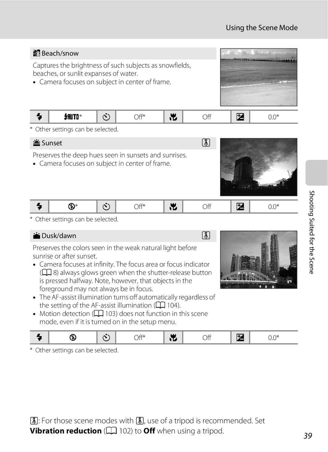 Optimus L100 user manual Beach/snow, HSunset 