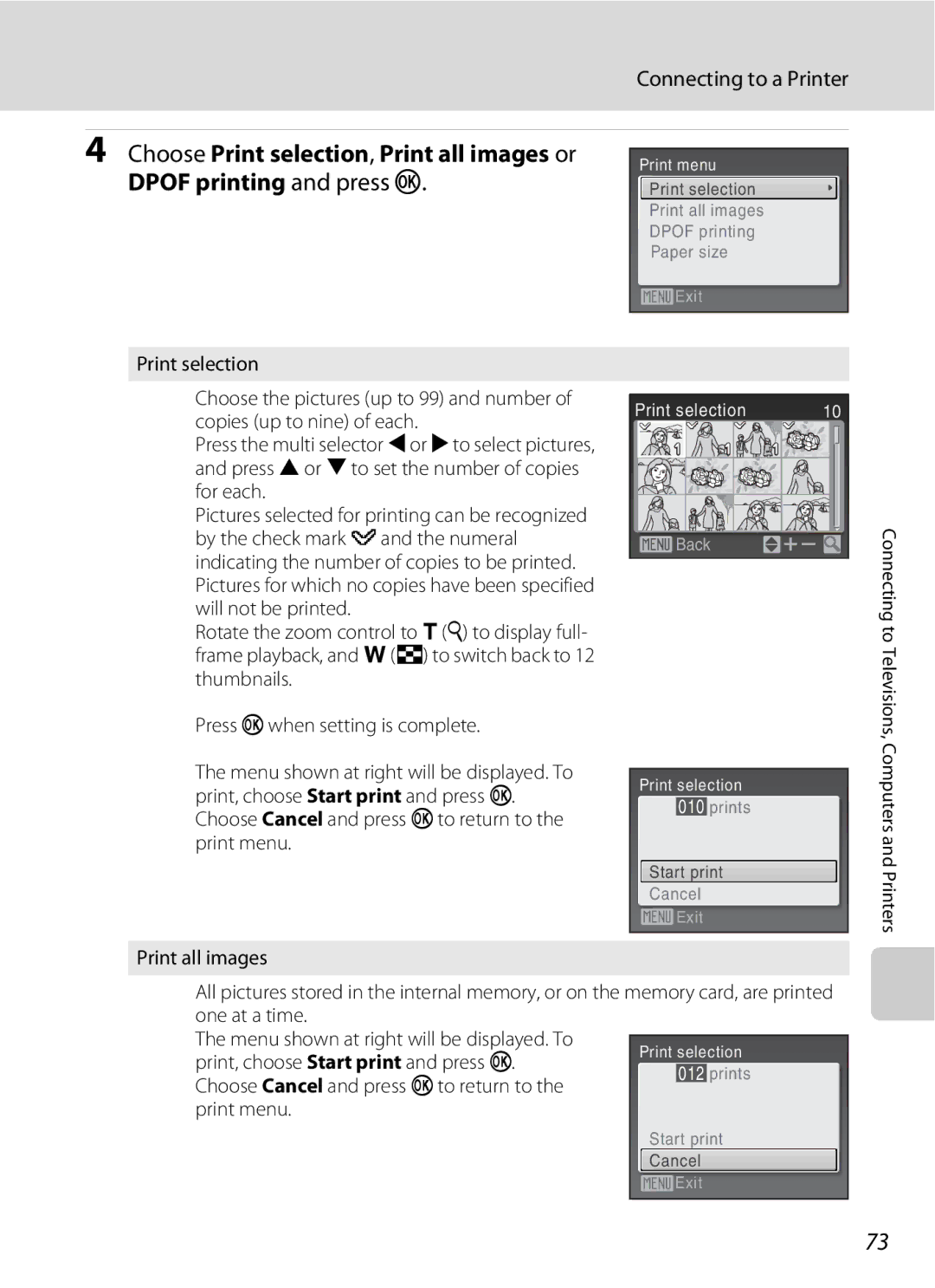 Optimus L100 user manual Print selection 