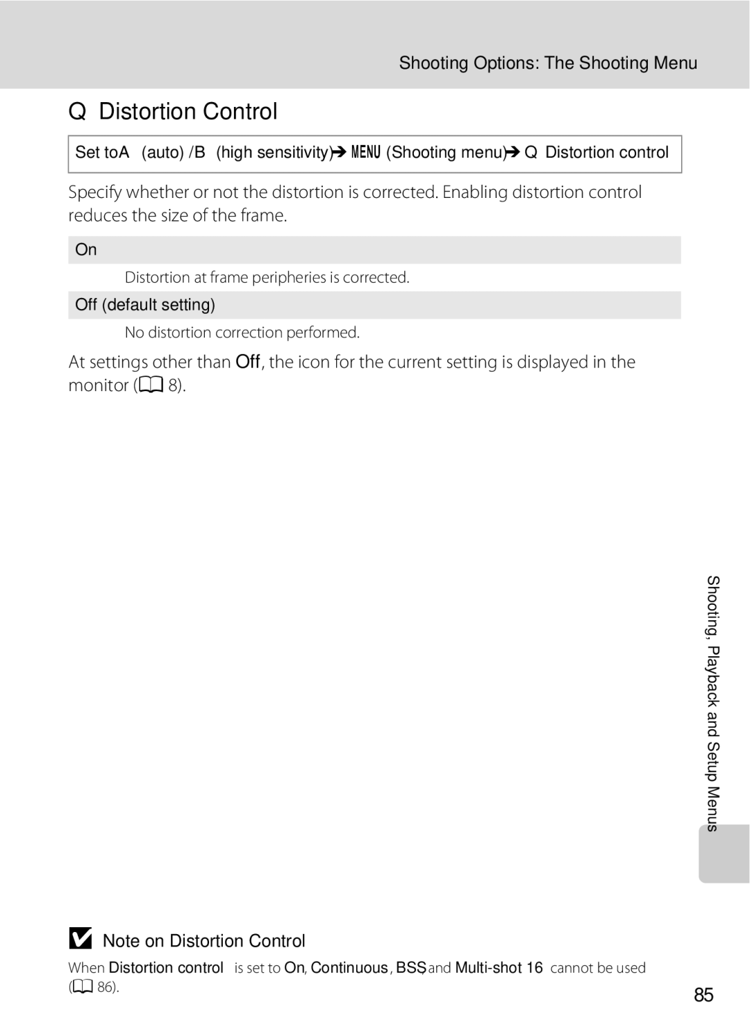 Optimus L100 user manual QDistortion Control 