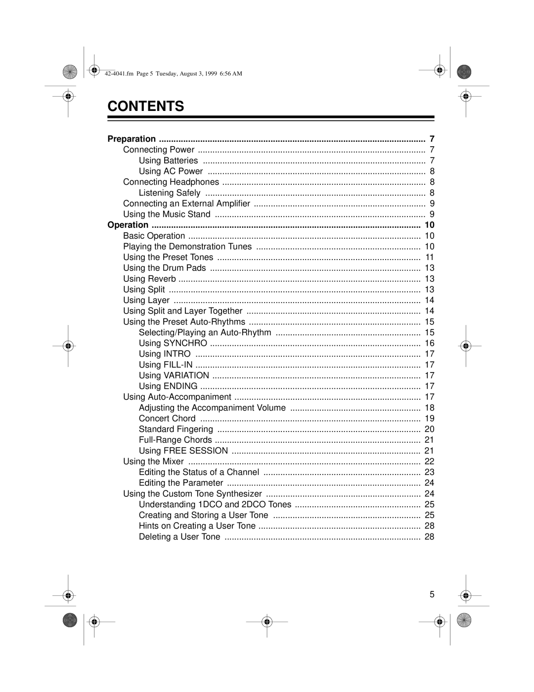 Optimus MD-1200 owner manual Contents 