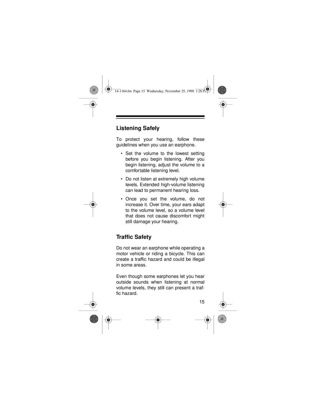 Optimus MICRO-37 owner manual Listening Safely 