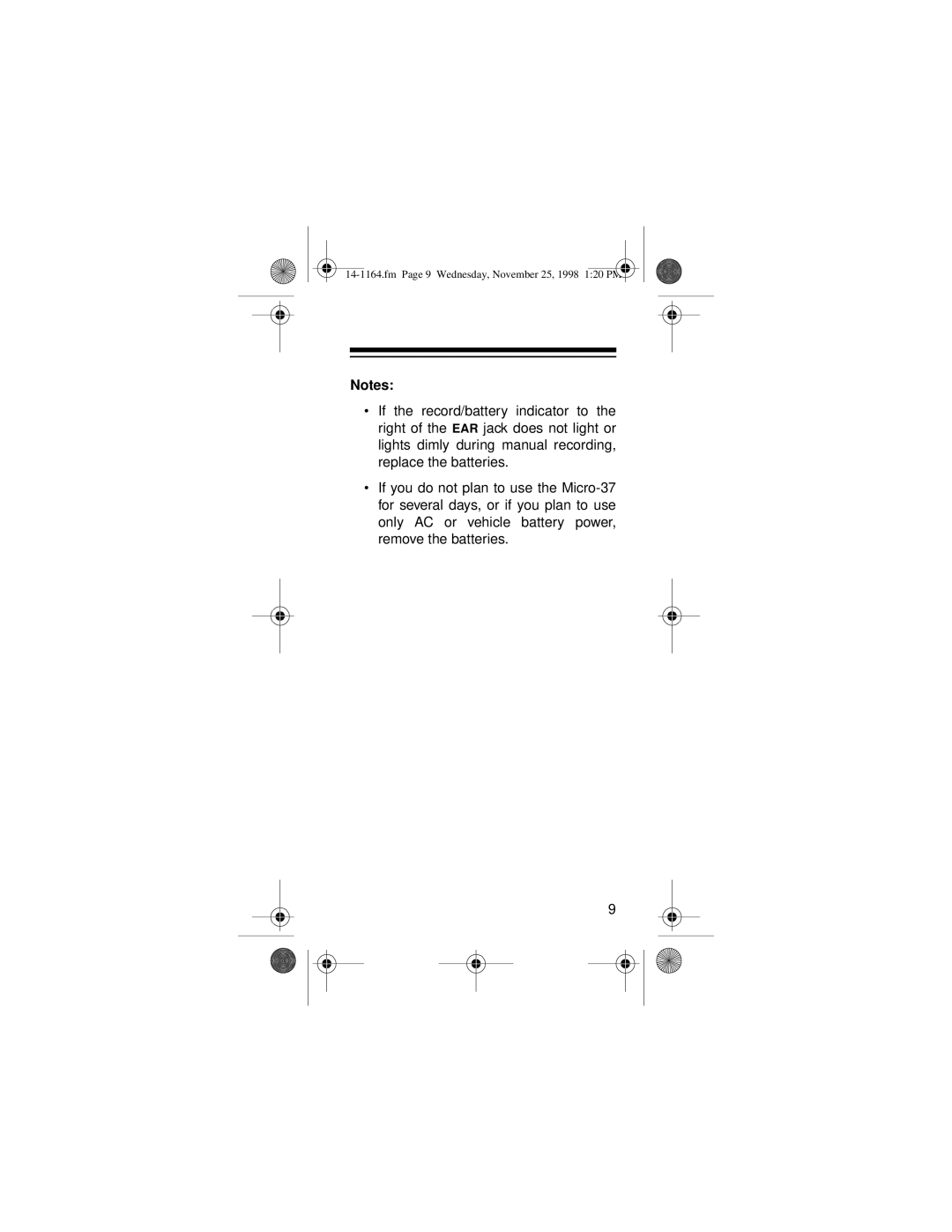 Optimus MICRO-37 owner manual Fm Page 9 Wednesday, November 25, 1998 120 PM 