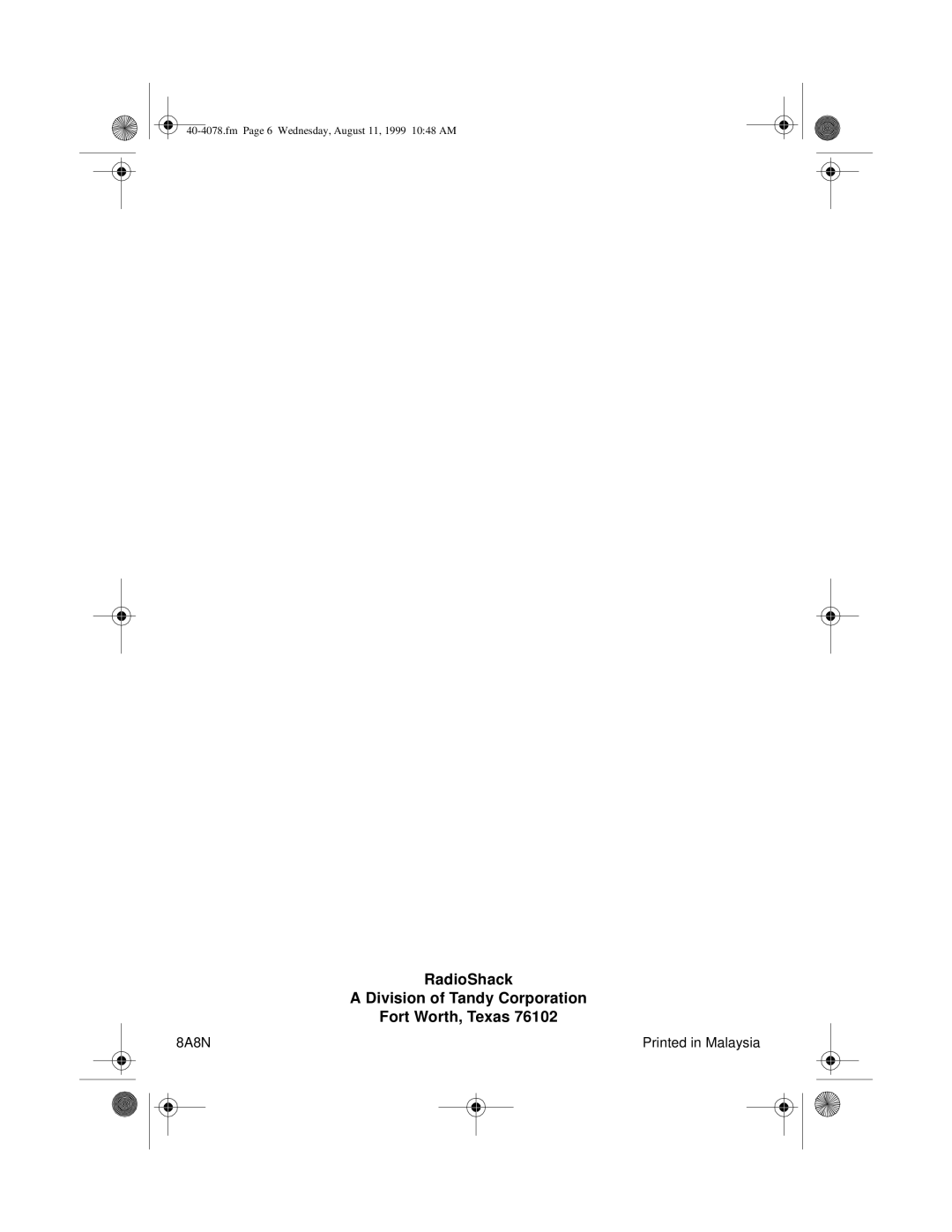 Optimus PRO LX5 II manual RadioShack Division of Tandy Corporation Fort Worth, Texas 