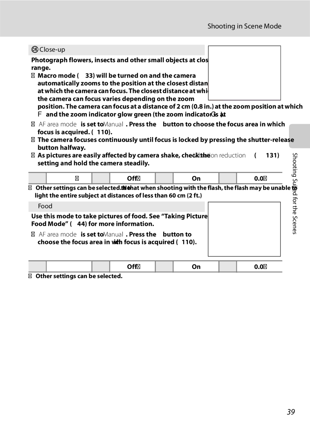 Optimus COOLPIXS630BK, COOLPIXS630RED user manual Shooting in Scene Mode 