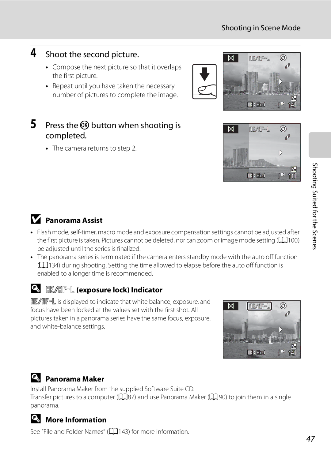 Optimus COOLPIXS630RED, COOLPIXS630BK user manual Shoot the second picture, Press the kbutton when shooting is Completed 