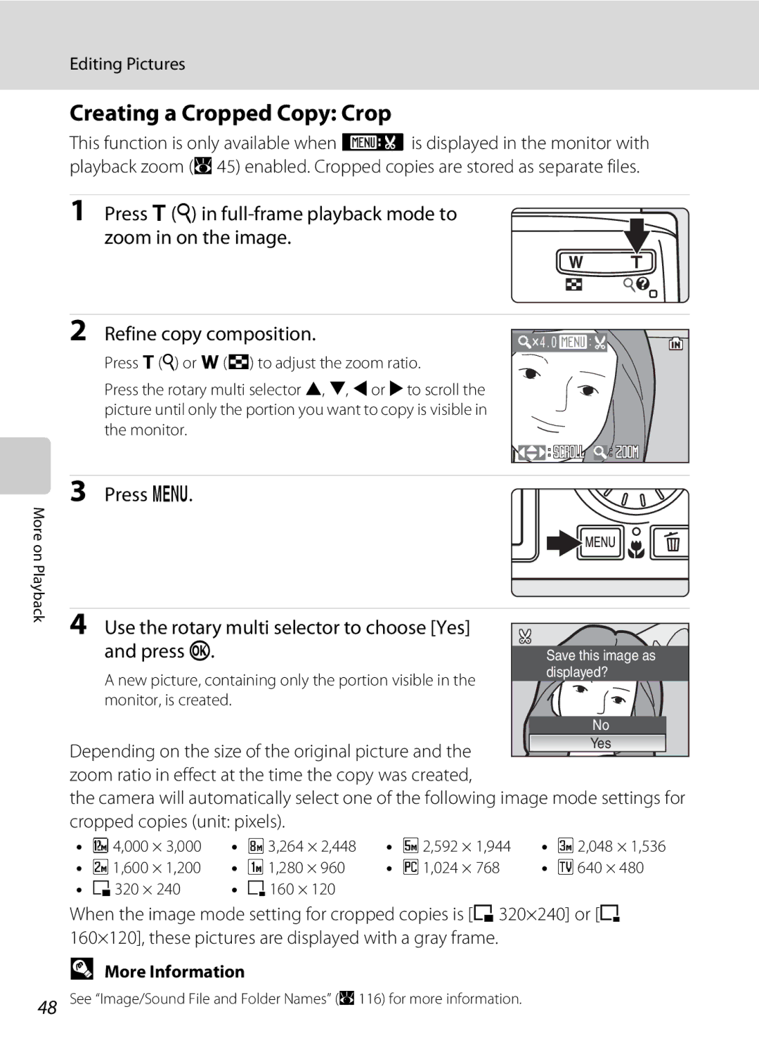 Optimus S700 user manual Creating a Cropped Copy Crop 