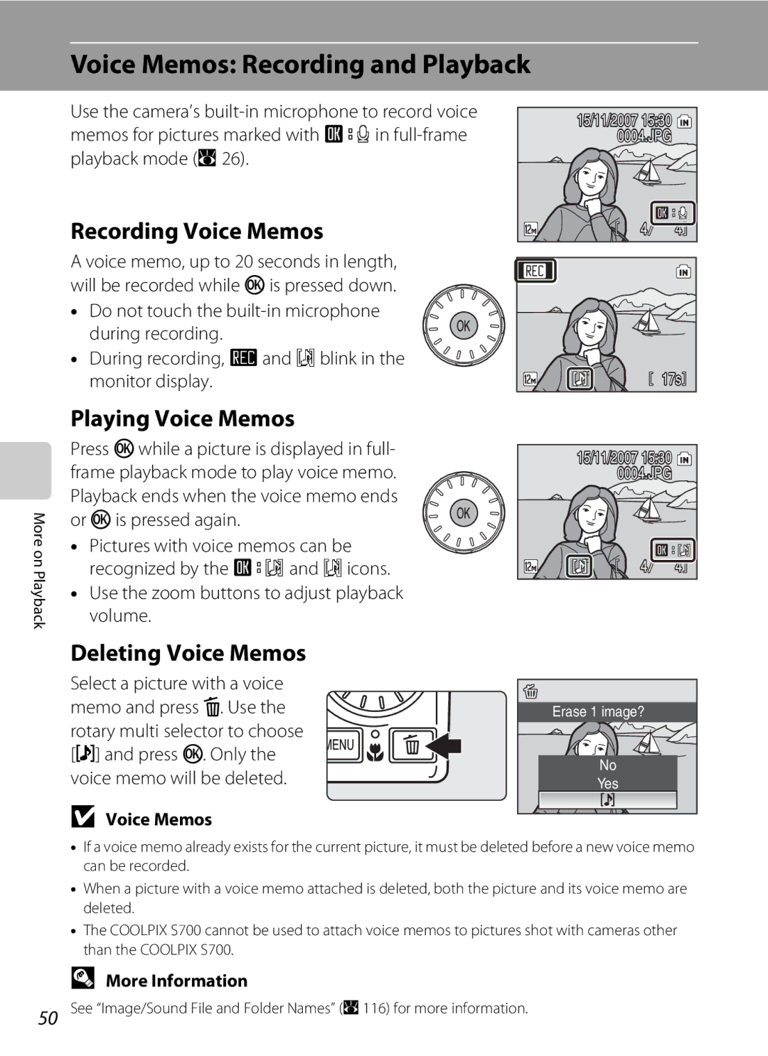 Optimus S700 Voice Memos Recording and Playback, Recording Voice Memos, Playing Voice Memos, Deleting Voice Memos 