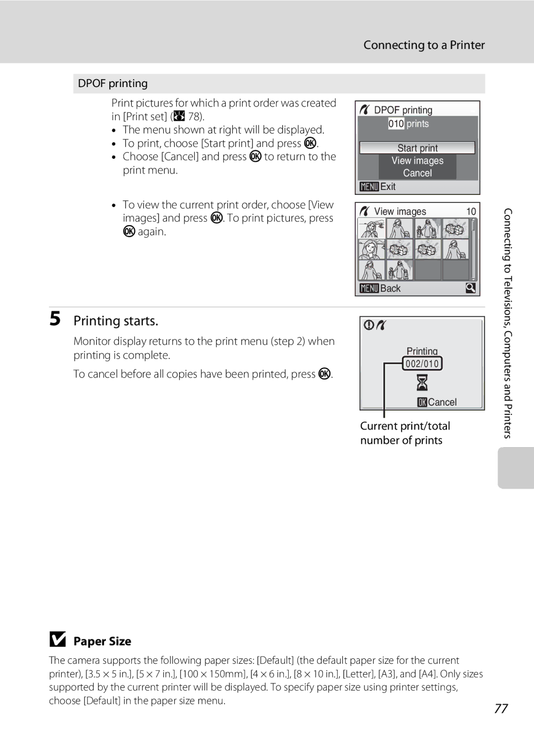 Optimus S700 user manual Paper Size 