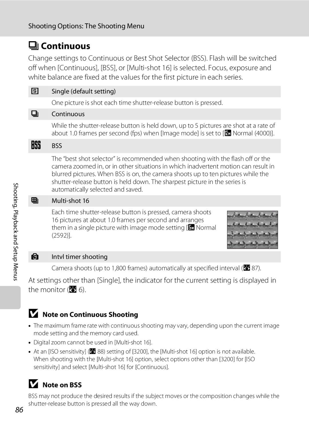 Optimus S700 user manual Continuous, Bss 