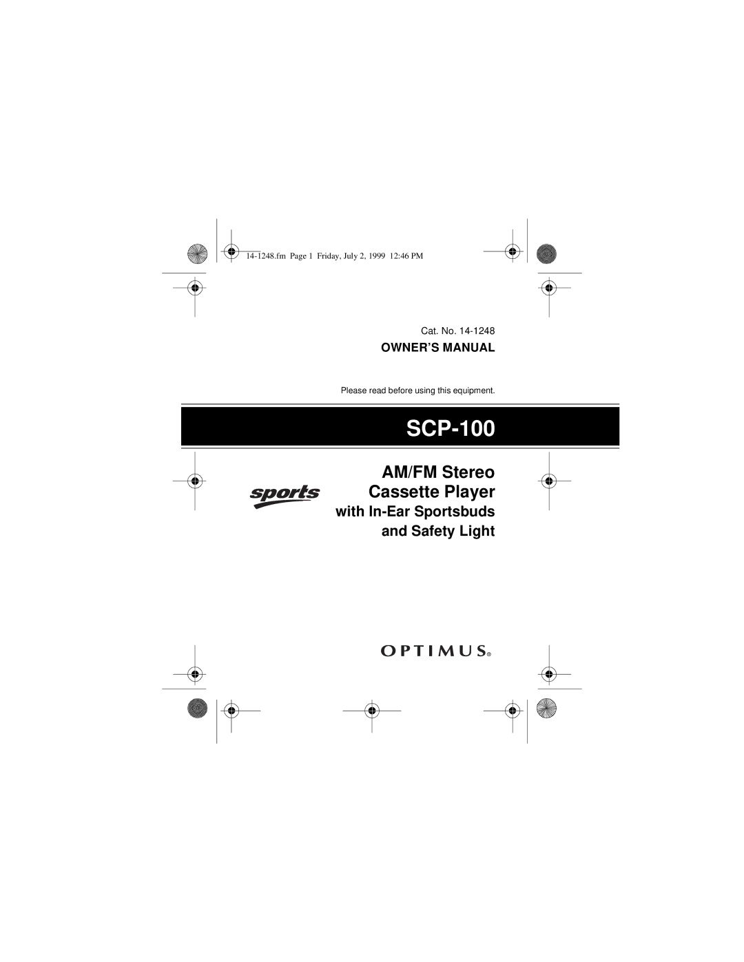 Optimus SCP-100 owner manual 