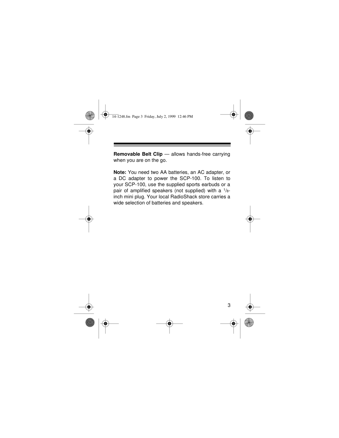 Optimus SCP-100 owner manual Fm Page 3 Friday, July 2, 1999 1246 PM 