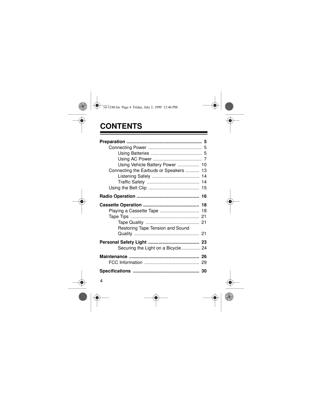 Optimus SCP-100 owner manual Contents 