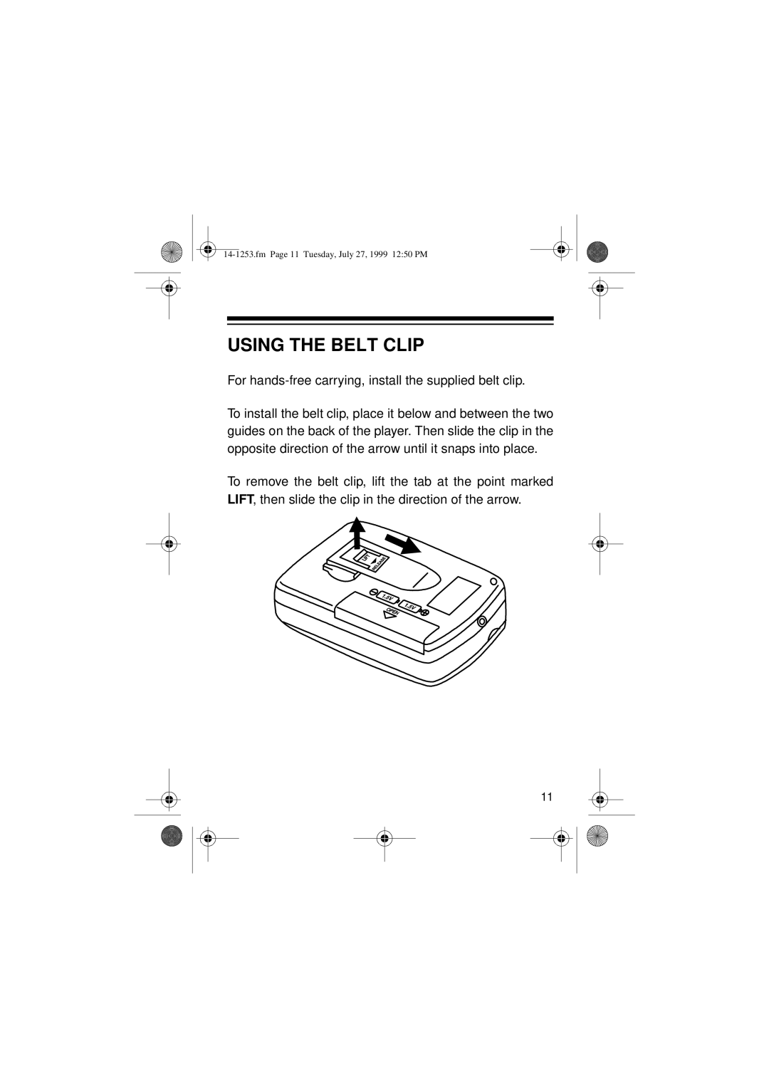 Optimus SCP-101 manual Using the Belt Clip 