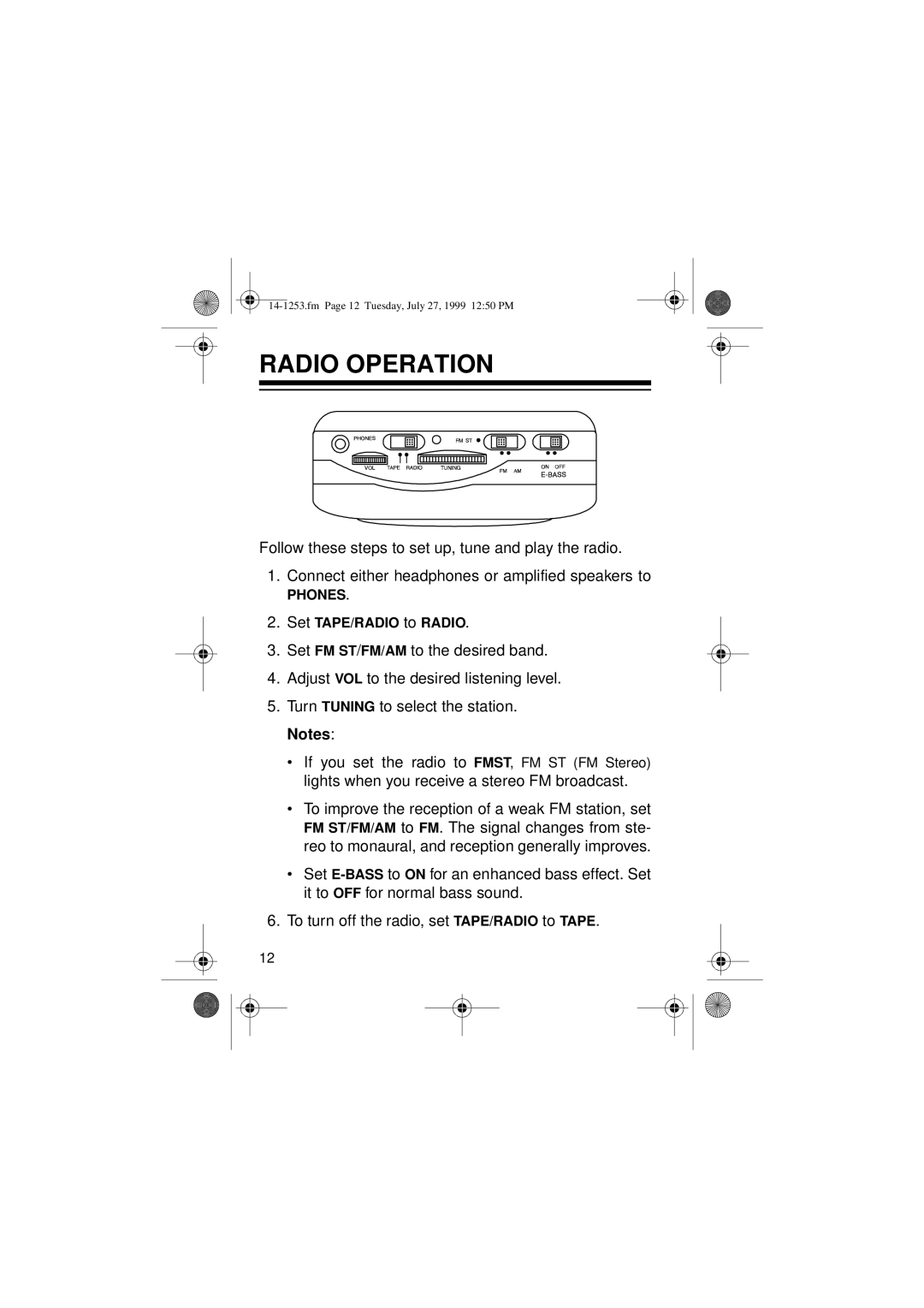 Optimus SCP-101 manual Radio Operation 