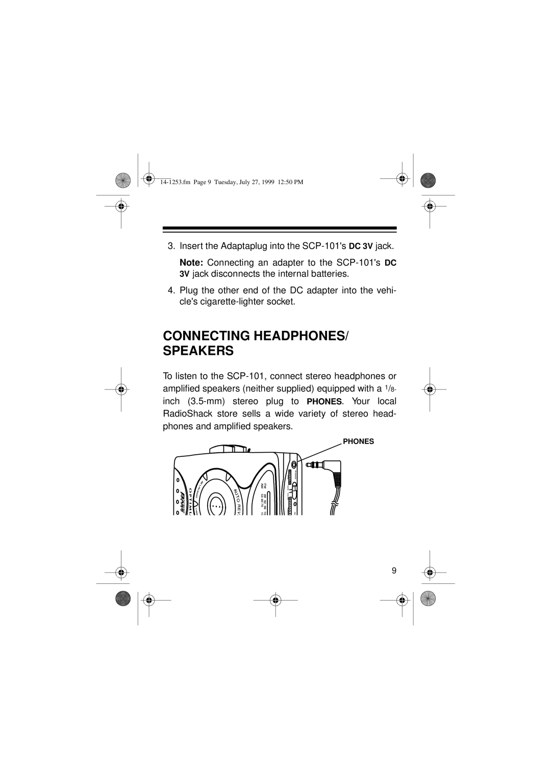 Optimus SCP-101 manual Connecting HEADPHONES/ Speakers 