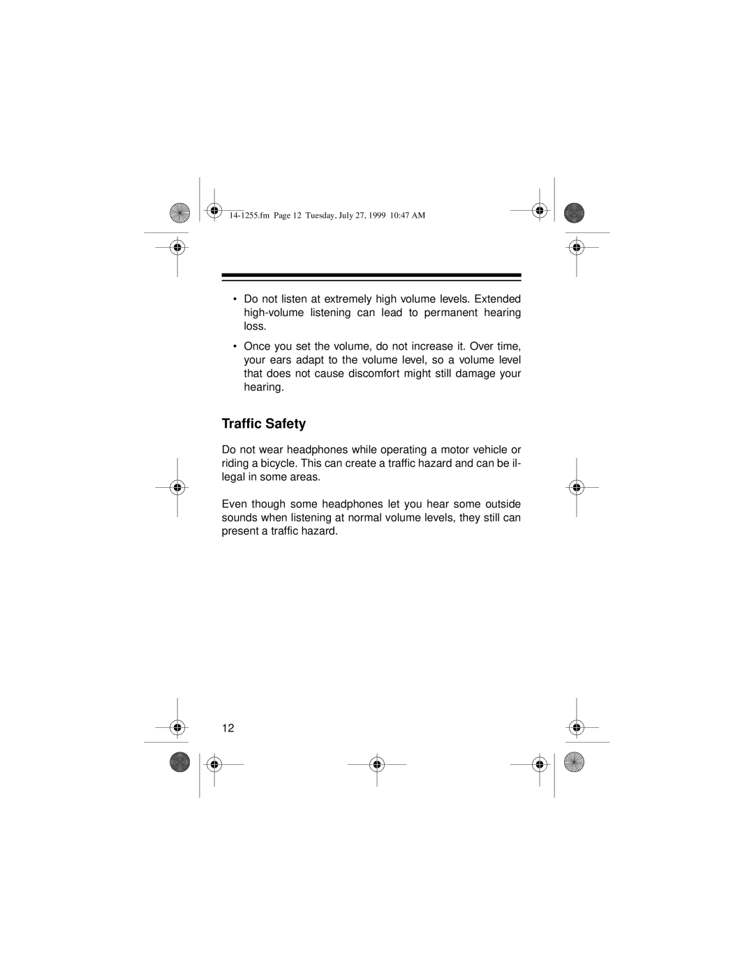 Optimus SCP-103 owner manual Traffic Safety 