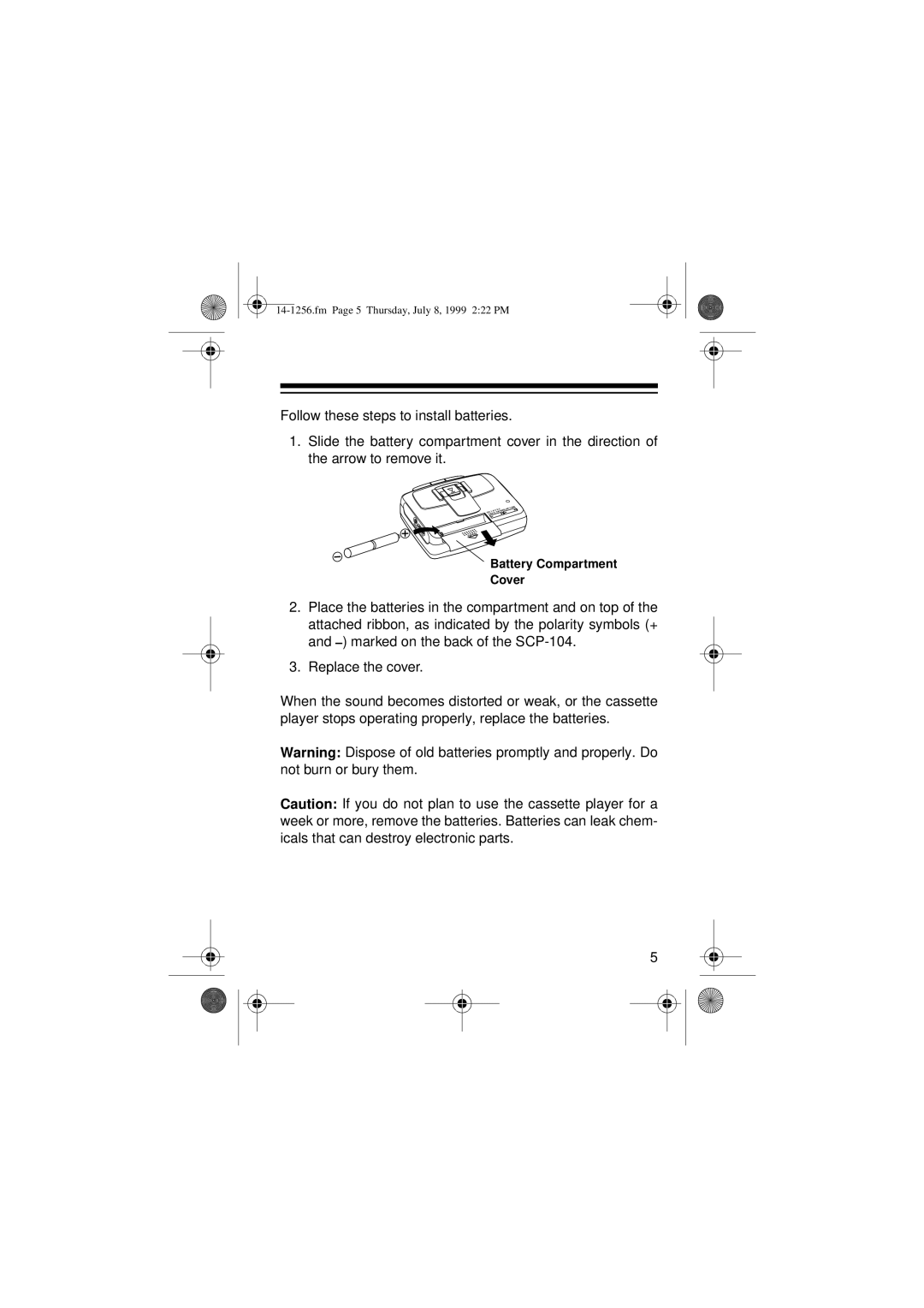 Optimus SCP-104 owner manual Battery Compartment Cover 