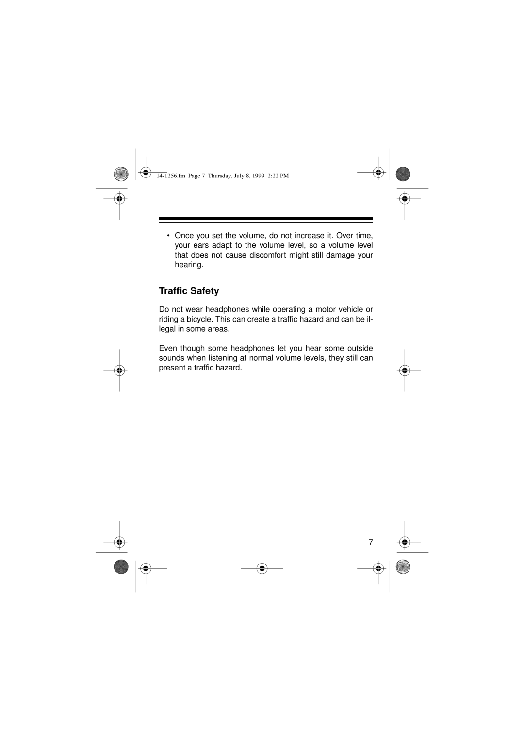 Optimus SCP-104 owner manual Traffic Safety 