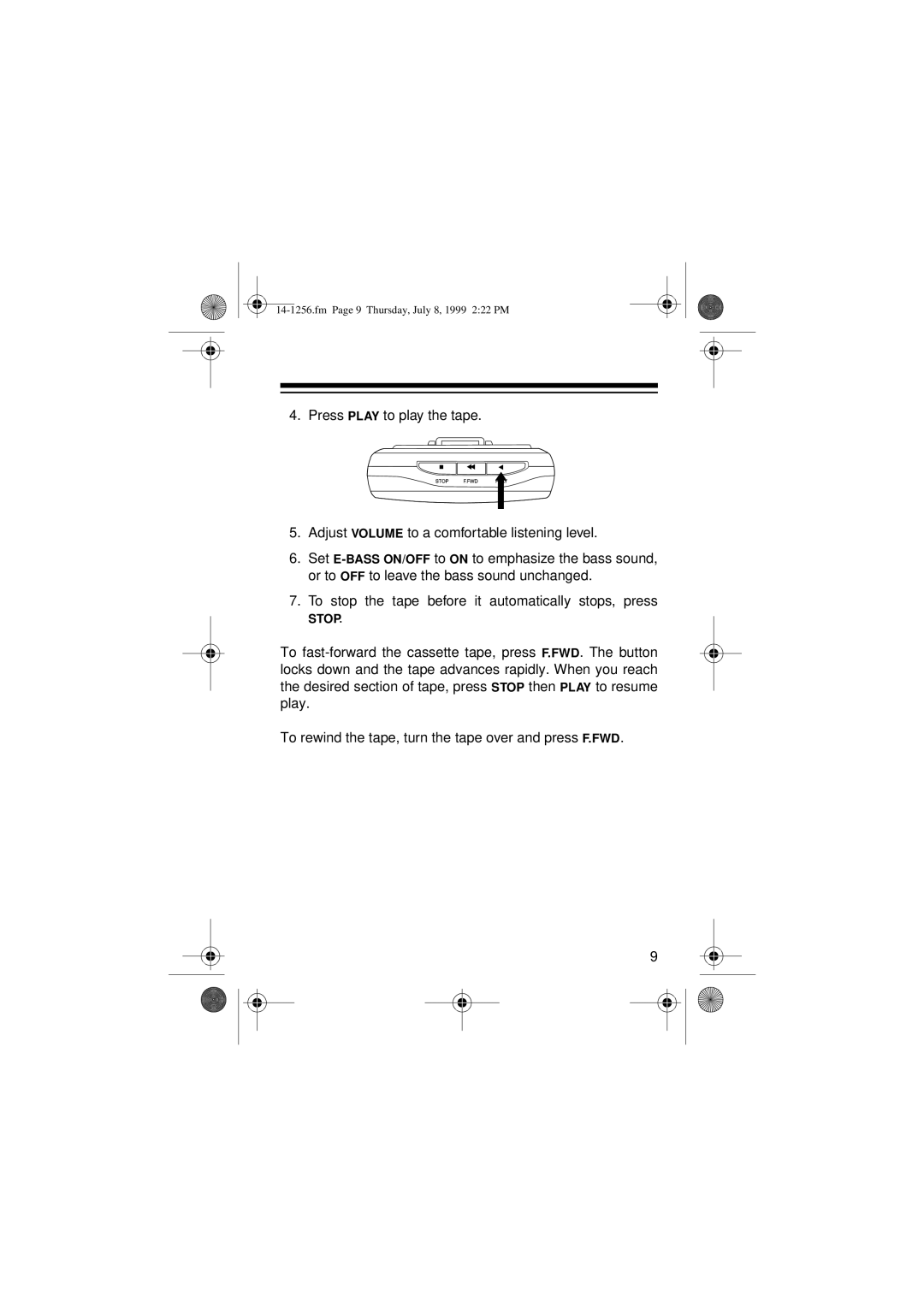 Optimus SCP-104 owner manual Stop 