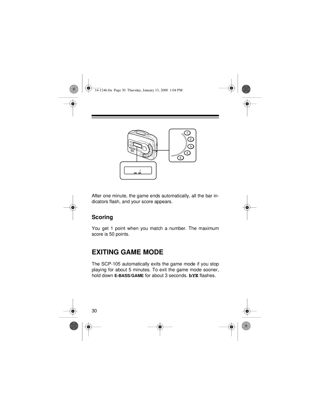 Optimus SCP-105, 14-1246 owner manual Exiting Game Mode 