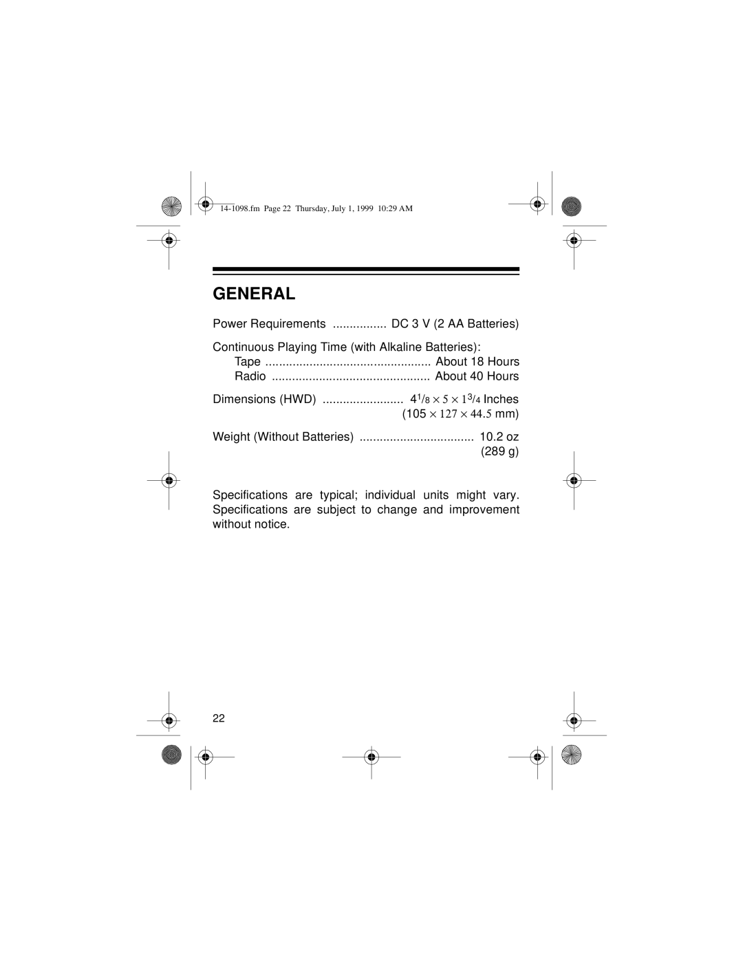 Optimus SCP-80, 14-1098 owner manual General 