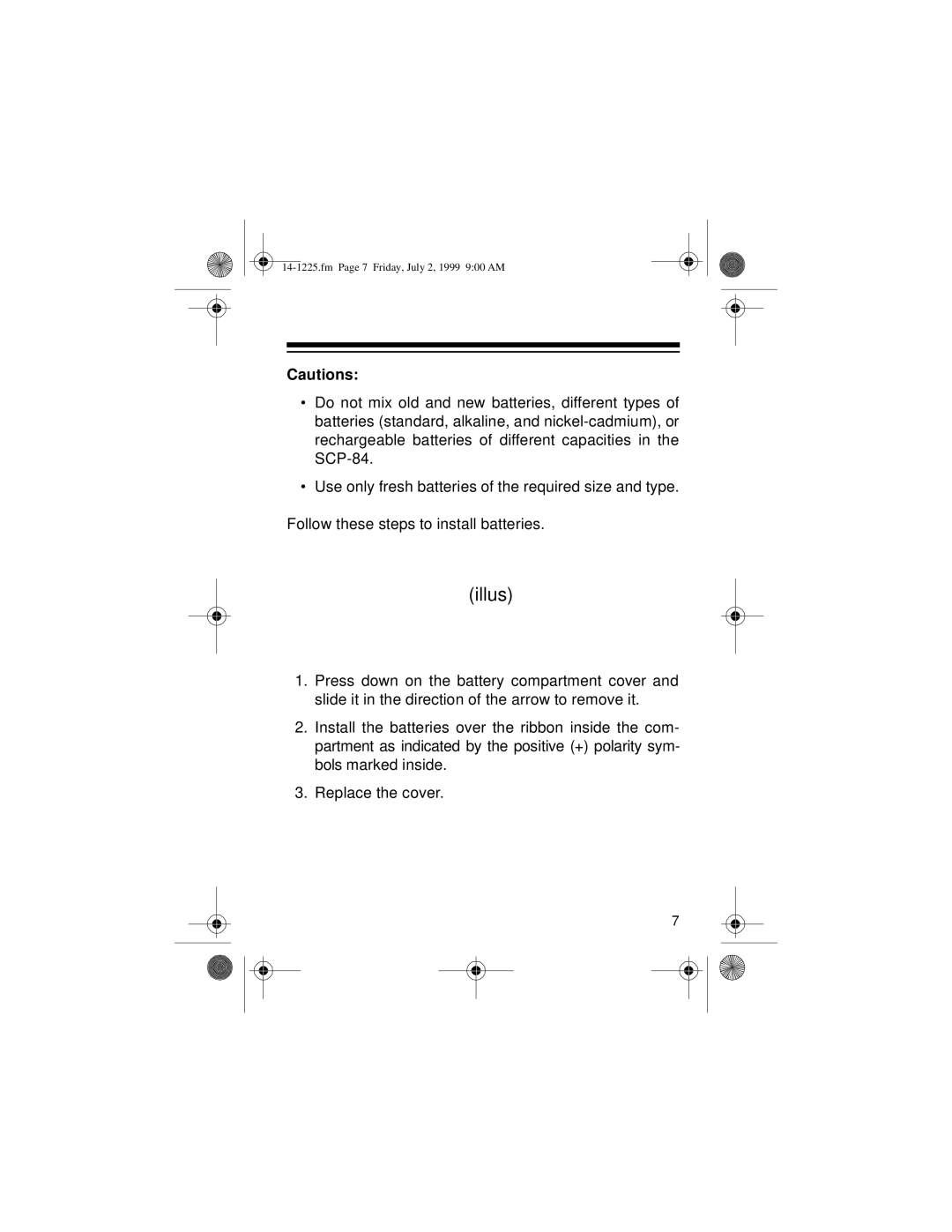 Optimus SCP-84 owner manual Fm Page 7 Friday, July 2, 1999 900 AM 