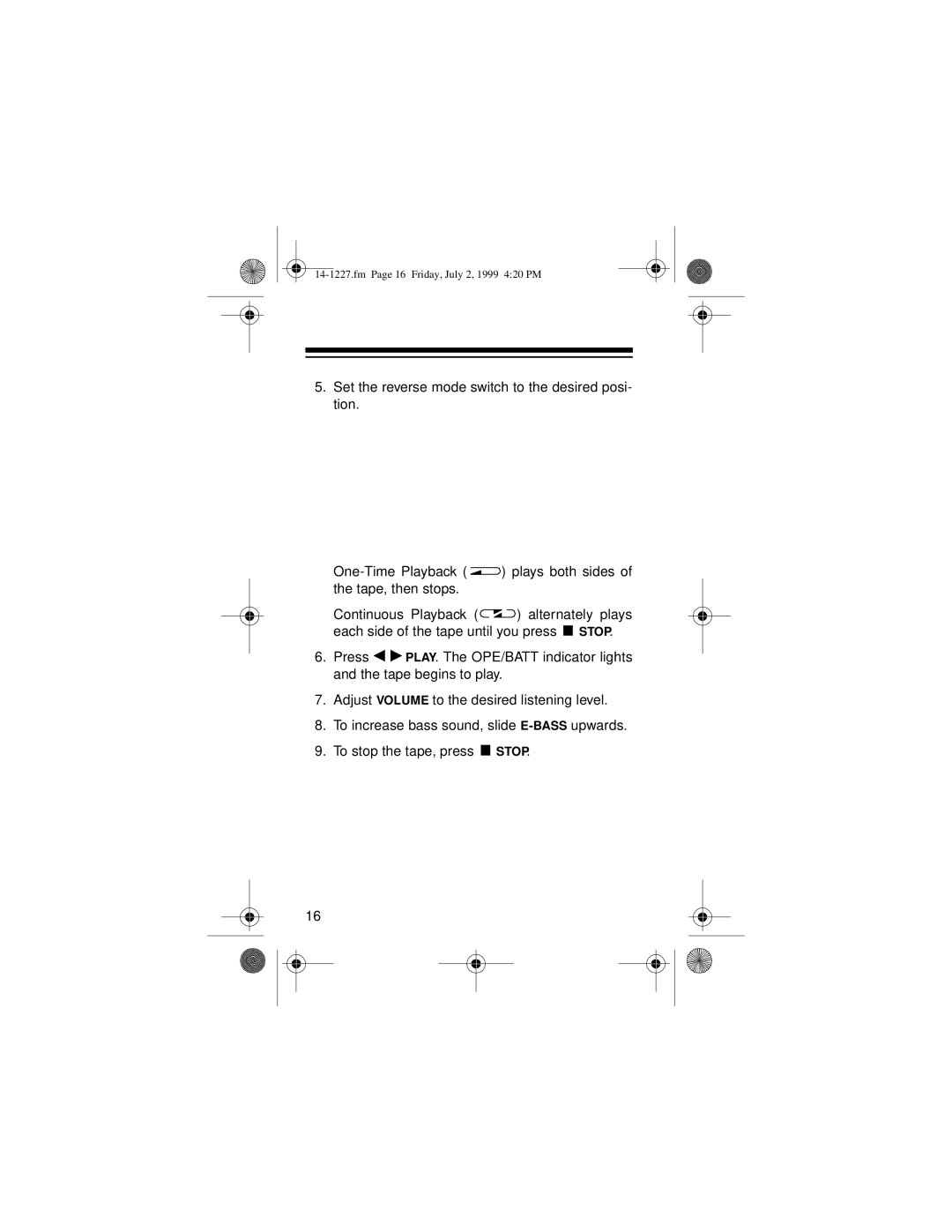 Optimus SCP-86 owner manual Stop 