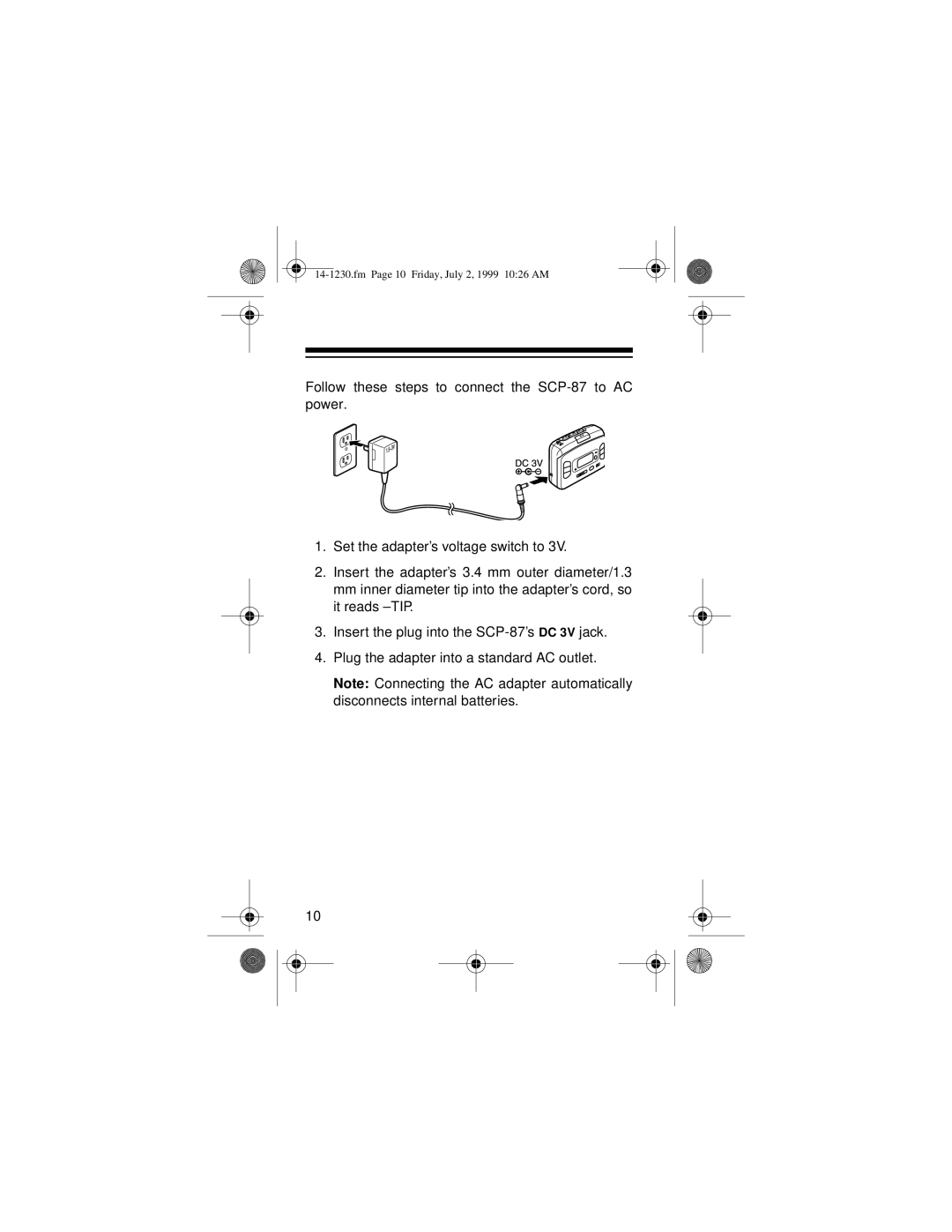 Optimus SCP-87 owner manual Fm Page 10 Friday, July 2, 1999 1026 AM 