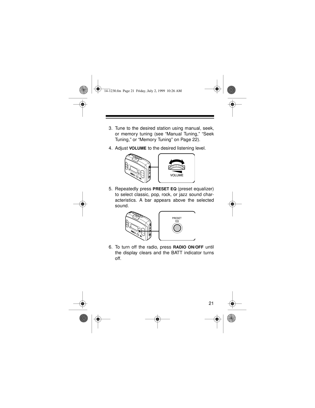 Optimus SCP-87 owner manual Fm Page 21 Friday, July 2, 1999 1026 AM 