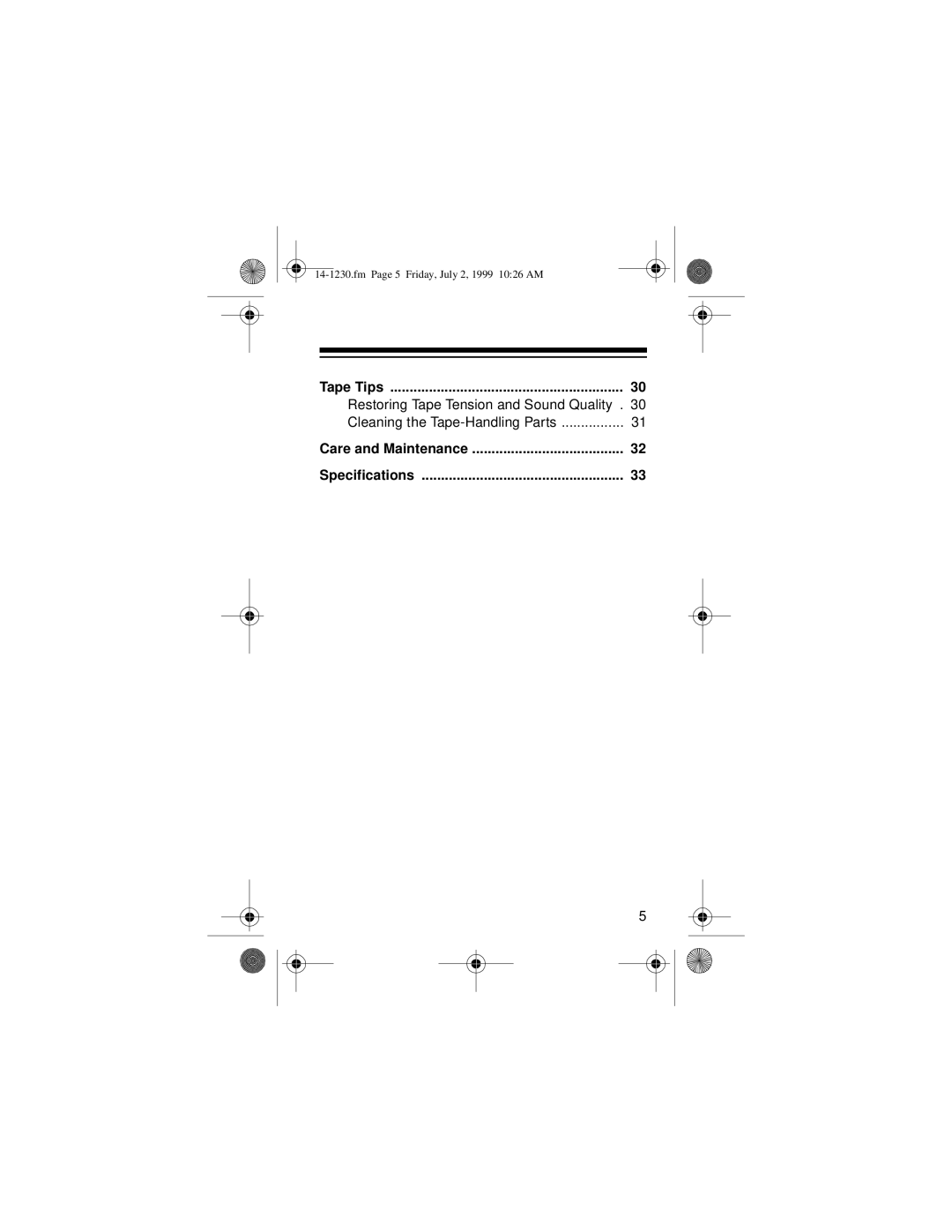 Optimus SCP-87 owner manual Fm Page 5 Friday, July 2, 1999 1026 AM 