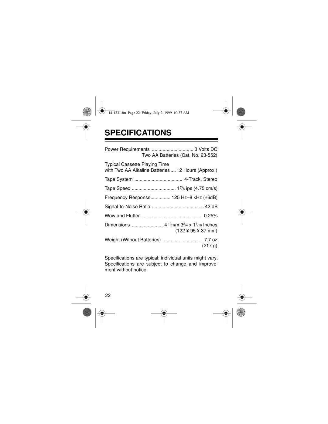 Optimus SCP-88 owner manual Specifications 