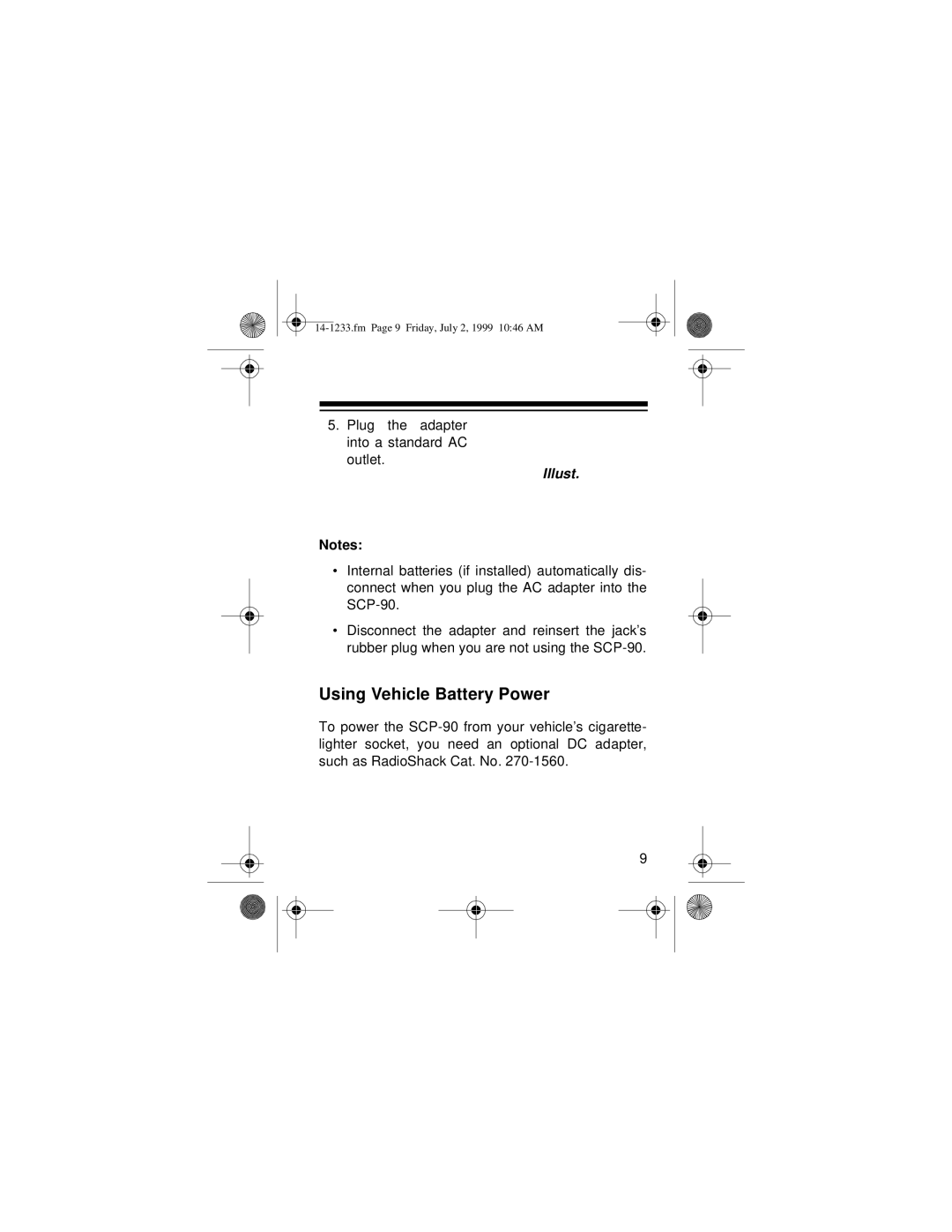 Optimus SCP-90 owner manual Using Vehicle Battery Power 